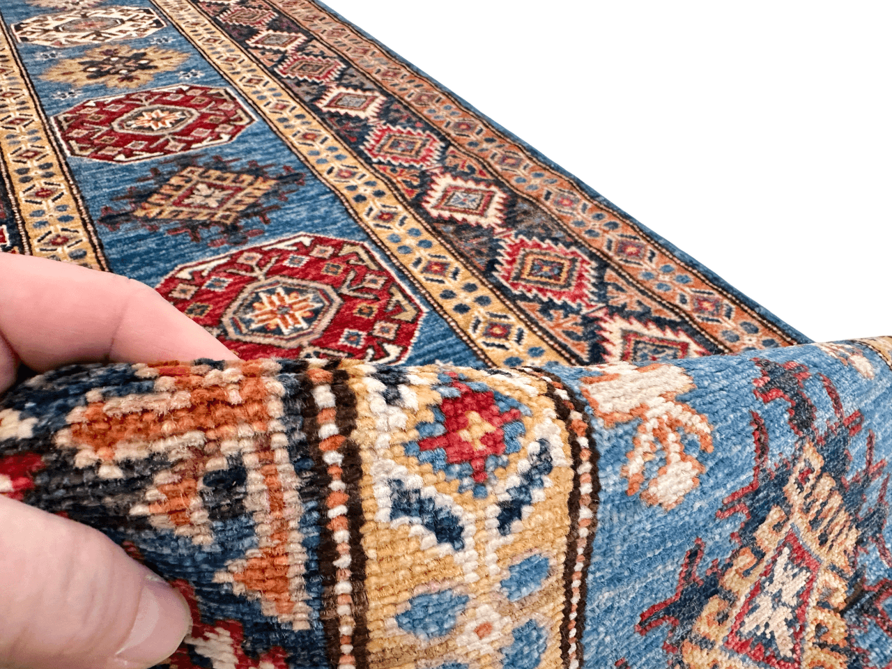 Super Kazak (2'07"x8'11") denim/navy