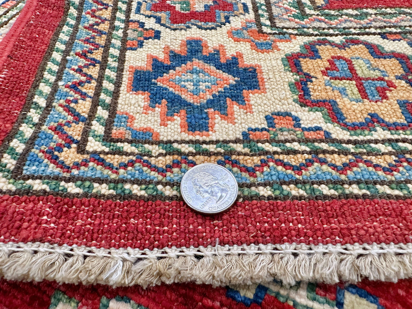 Super Kazak (2'06"x9'10") red/ivory