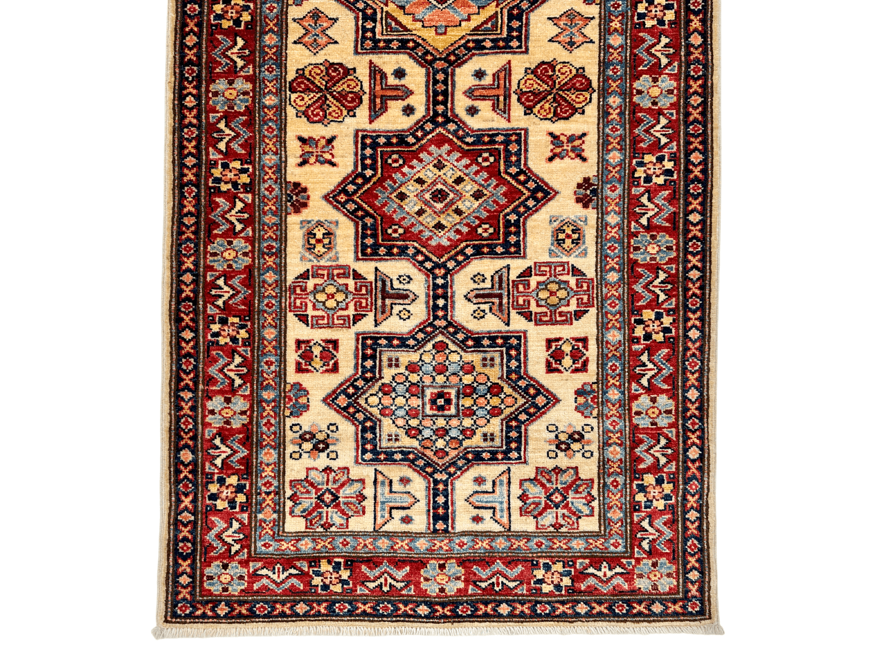 Super Kazak (2'08"x9'10") ivory/red