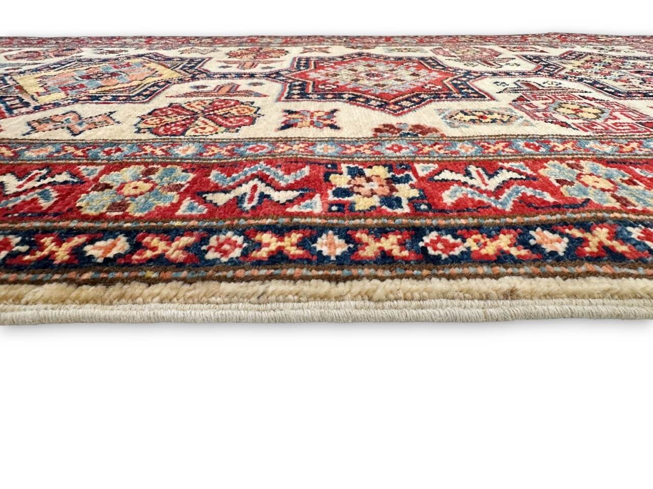 Super Kazak (2'08"x9'10") ivory/red