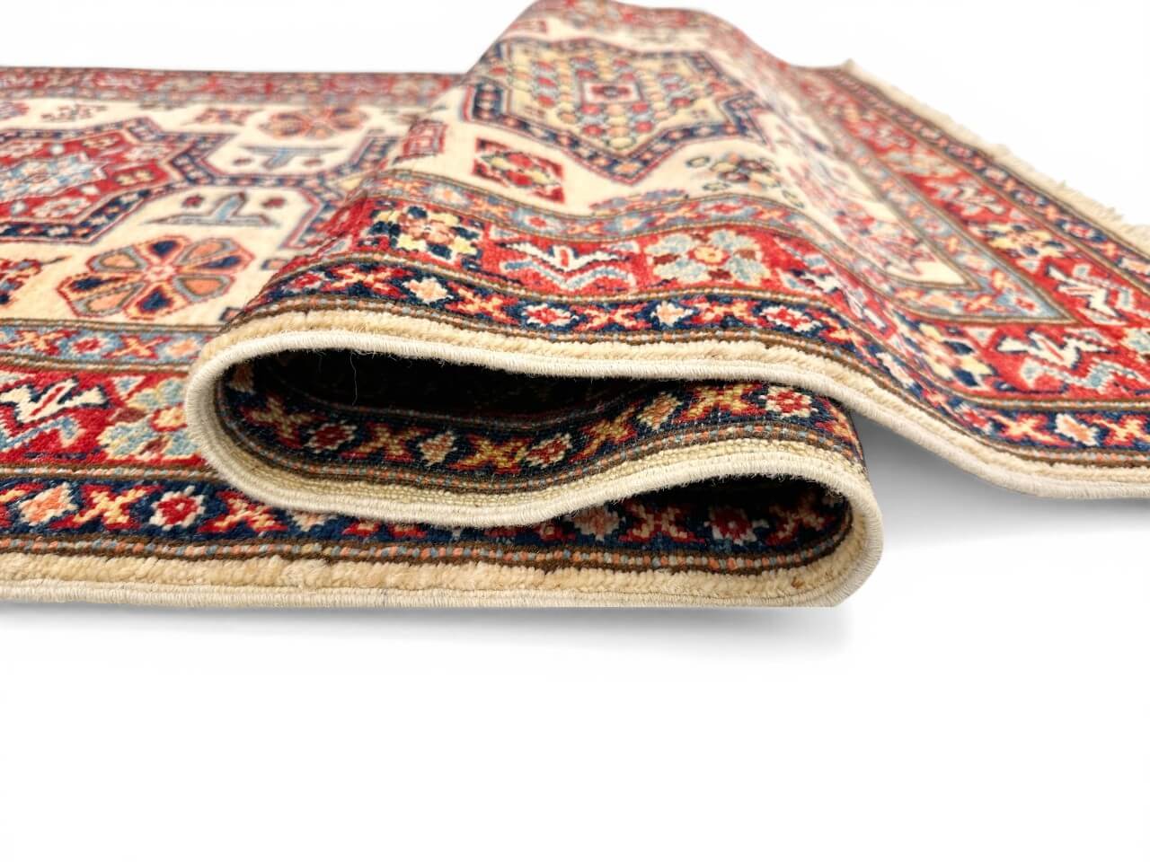 Super Kazak (2'08"x9'10") ivory/red