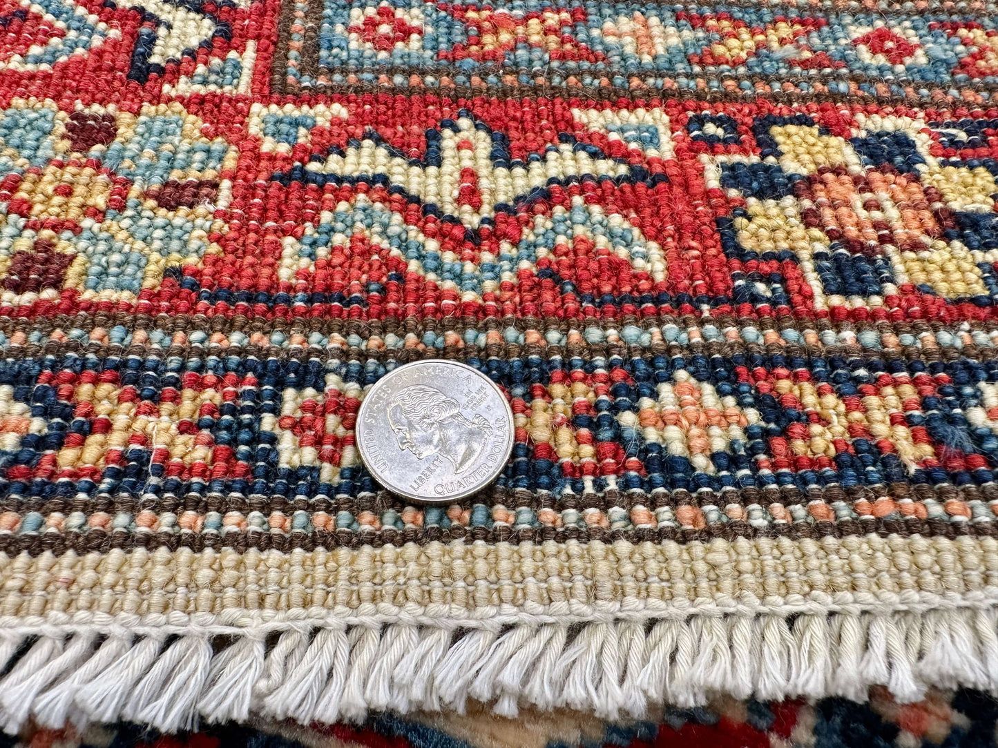 Super Kazak (2'08"x9'10") ivory/red