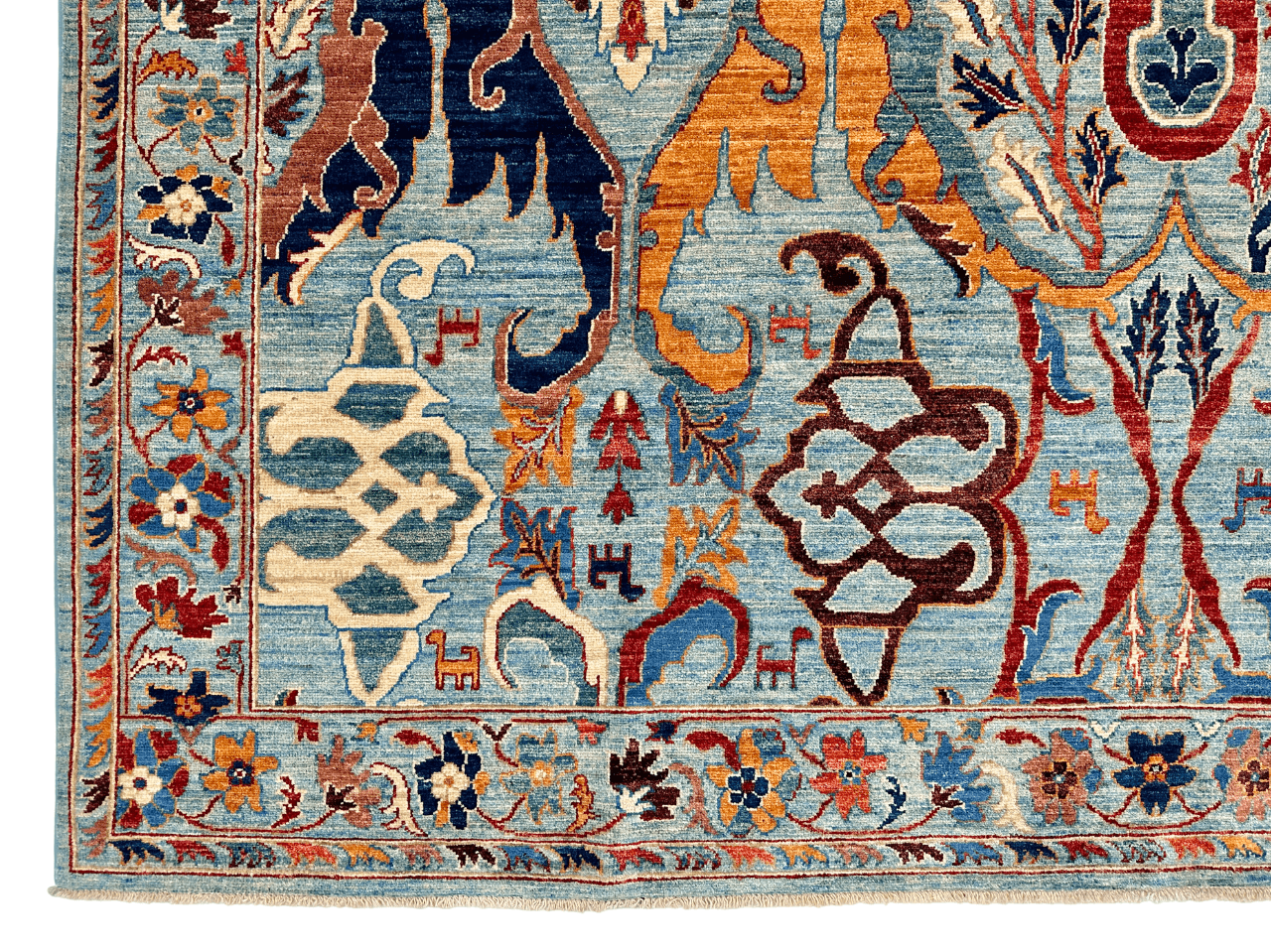 Afghan-Made Bidjar (8'11"x11'09") aqua/multicolor