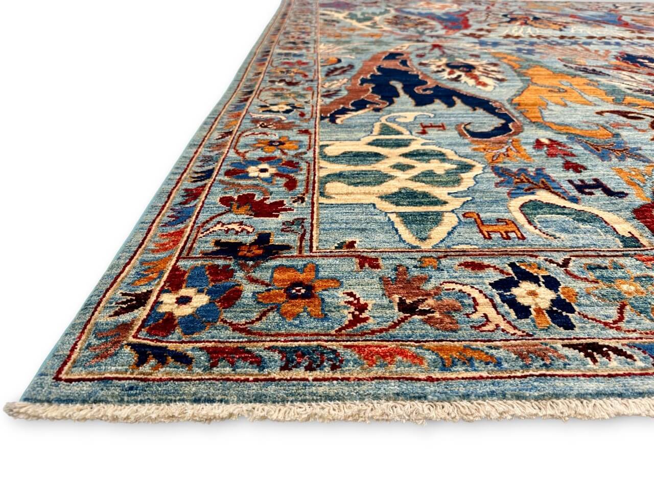 Afghan-Made Bidjar (8'11"x11'09") aqua/multicolor