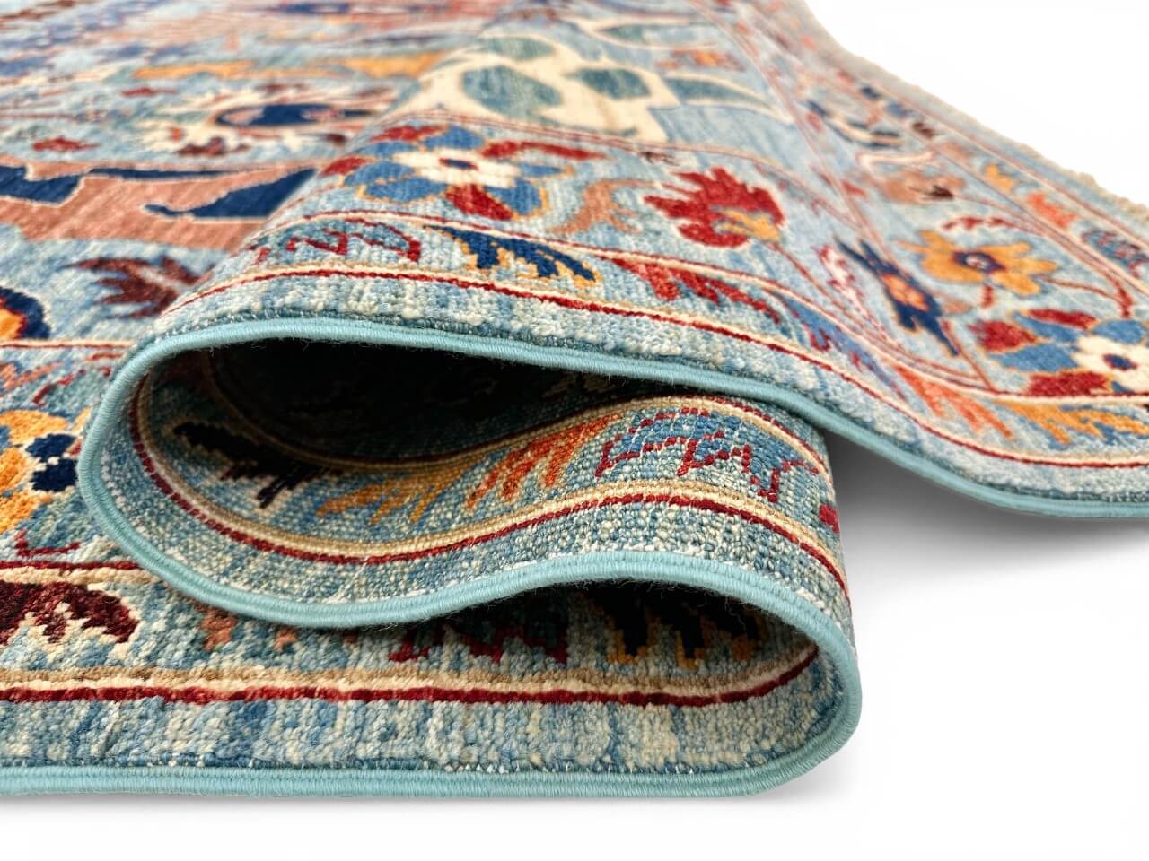 Afghan-Made Bidjar (8'11"x11'09") aqua/multicolor