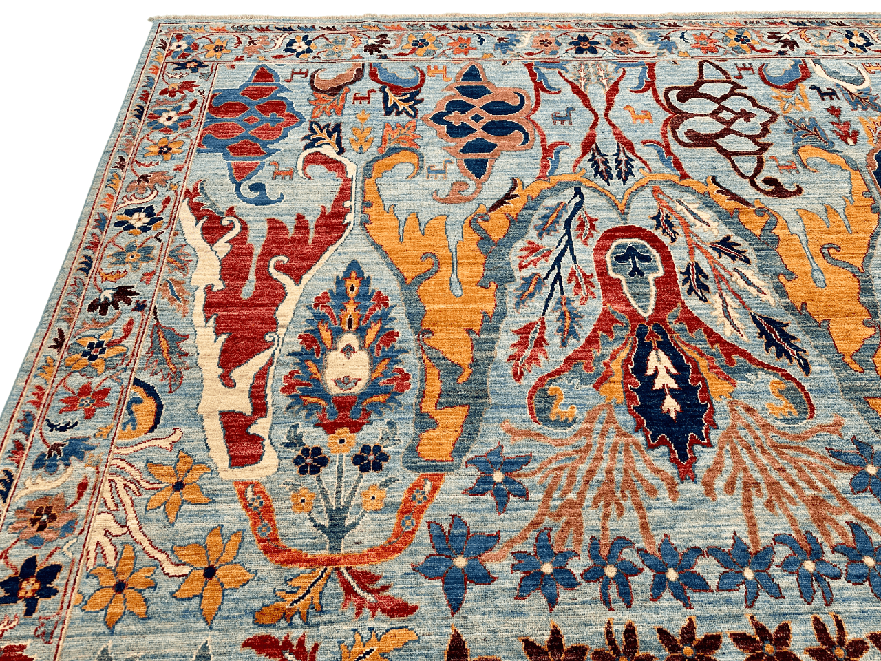 Afghan-Made Bidjar (8'11"x11'09") aqua/multicolor