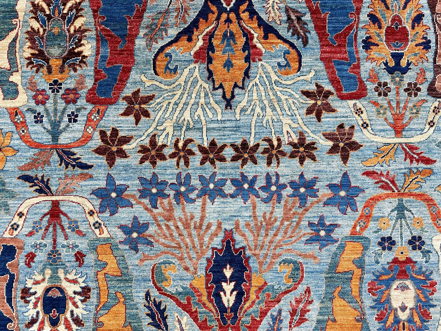 Afghan-Made Bidjar (8'11"x11'09") aqua/multicolor
