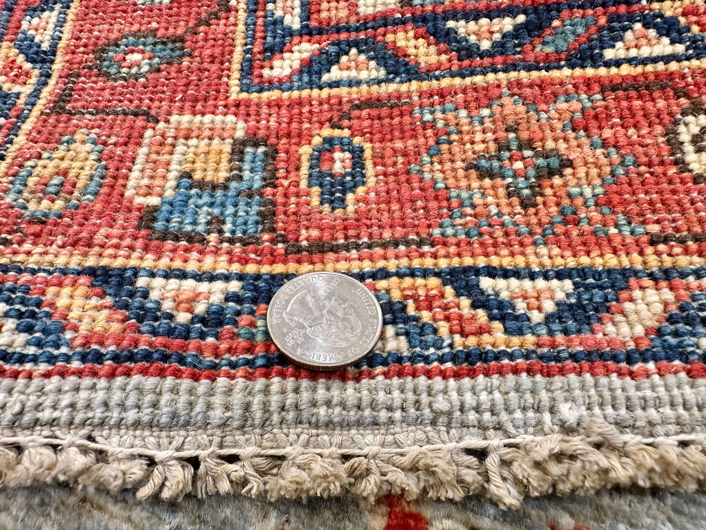 Vase/Medallions (2'07"x12'09") light blue/rust