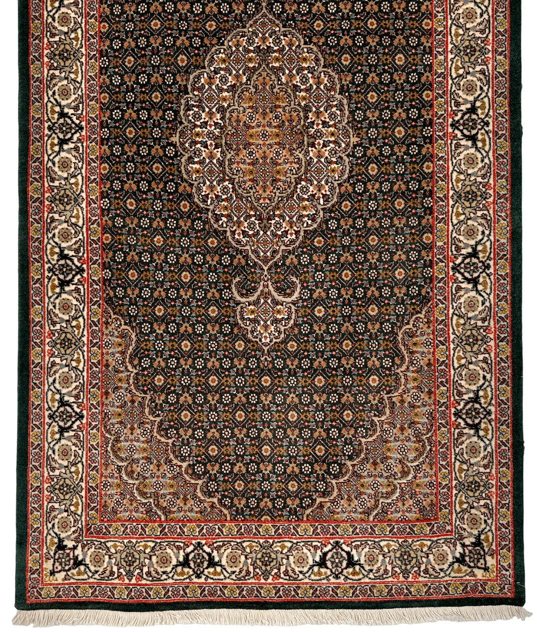 Tabriz (2'09"x13'03") green/ivory