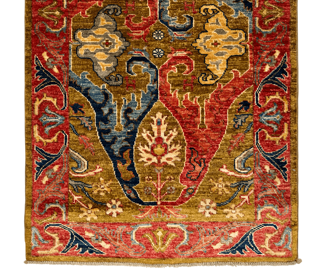 Afghan Bidjar (2'10"x11'08") dark gold/red/navy
