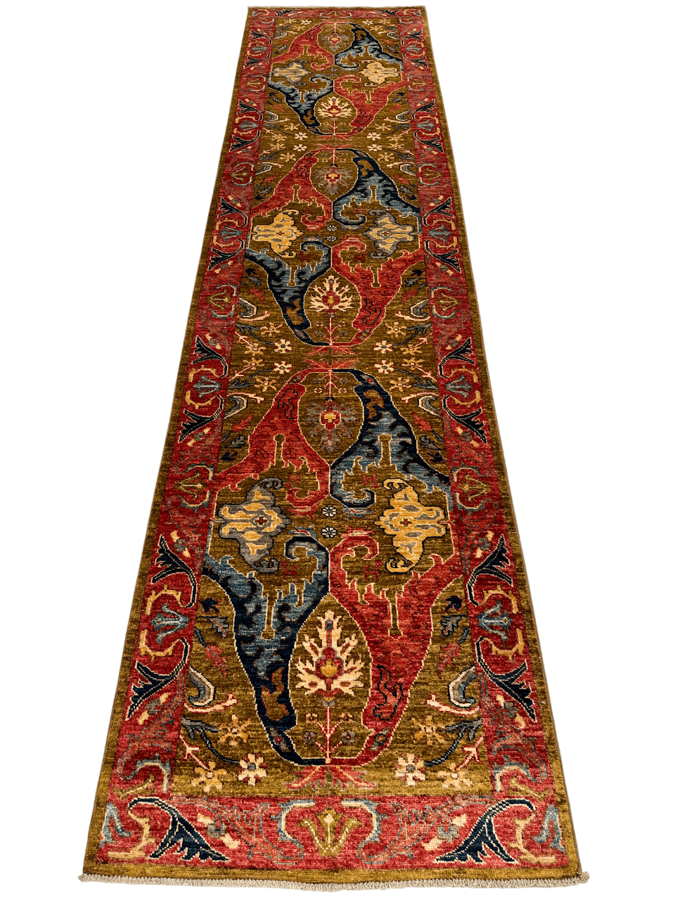 Afghan Bidjar (2'10"x11'08") dark gold/red/navy