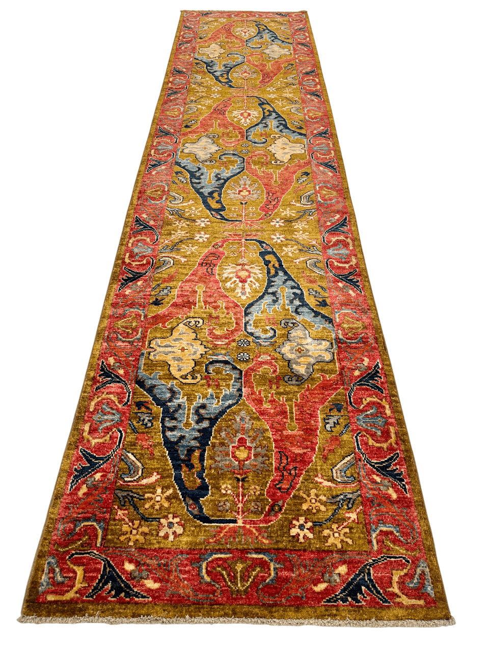 Afghan Bidjar (2'10"x11'08") dark gold/red/navy