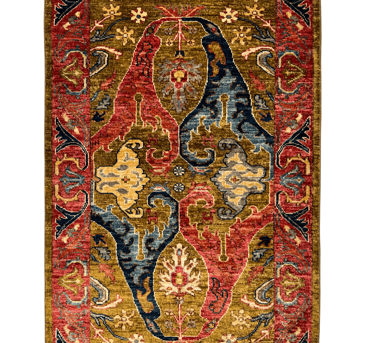 Afghan Bidjar (2'10"x11'08") dark gold/red/navy
