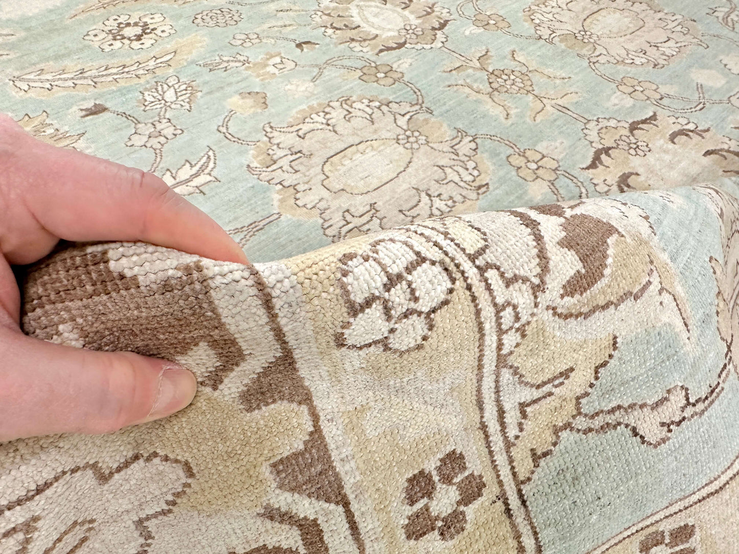 Fine Afghan Sultanabad (8'00"x10'02") lt.blue/brown