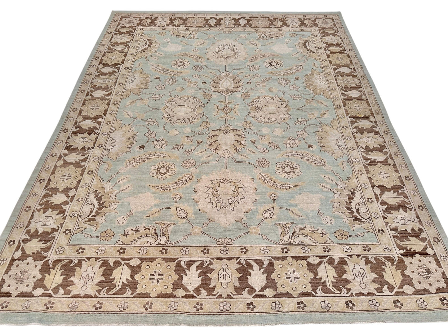 Fine Afghan Sultanabad (8'00"x10'02") lt.blue/brown