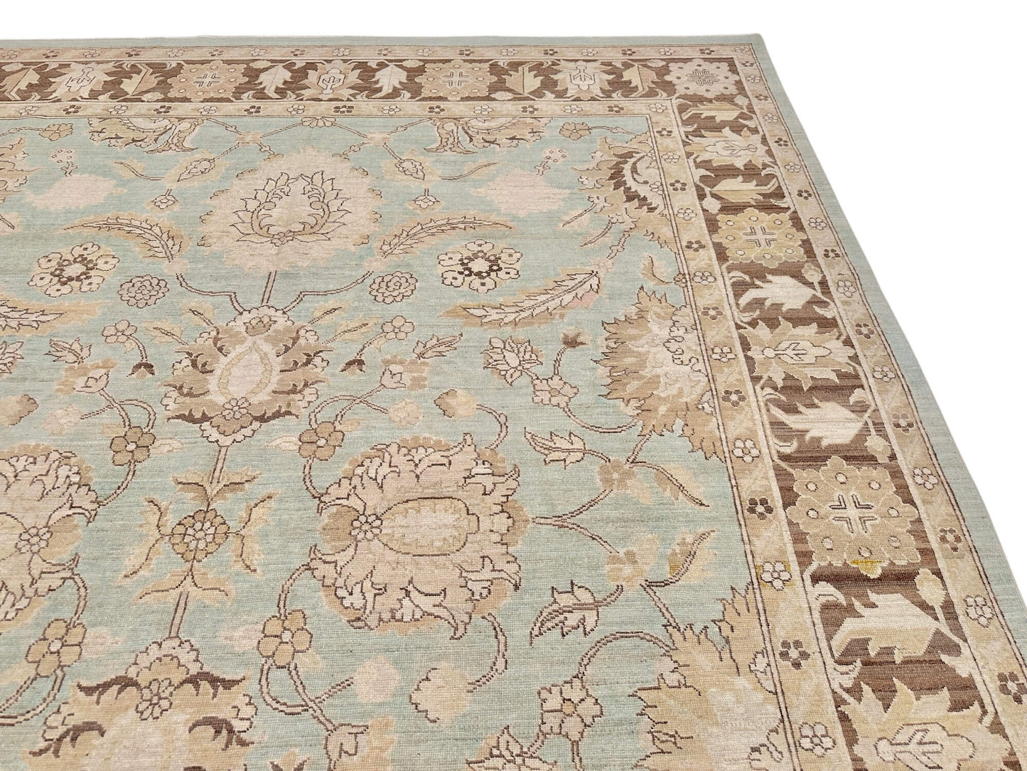 Fine Afghan Sultanabad (8'00"x10'02") lt.blue/brown
