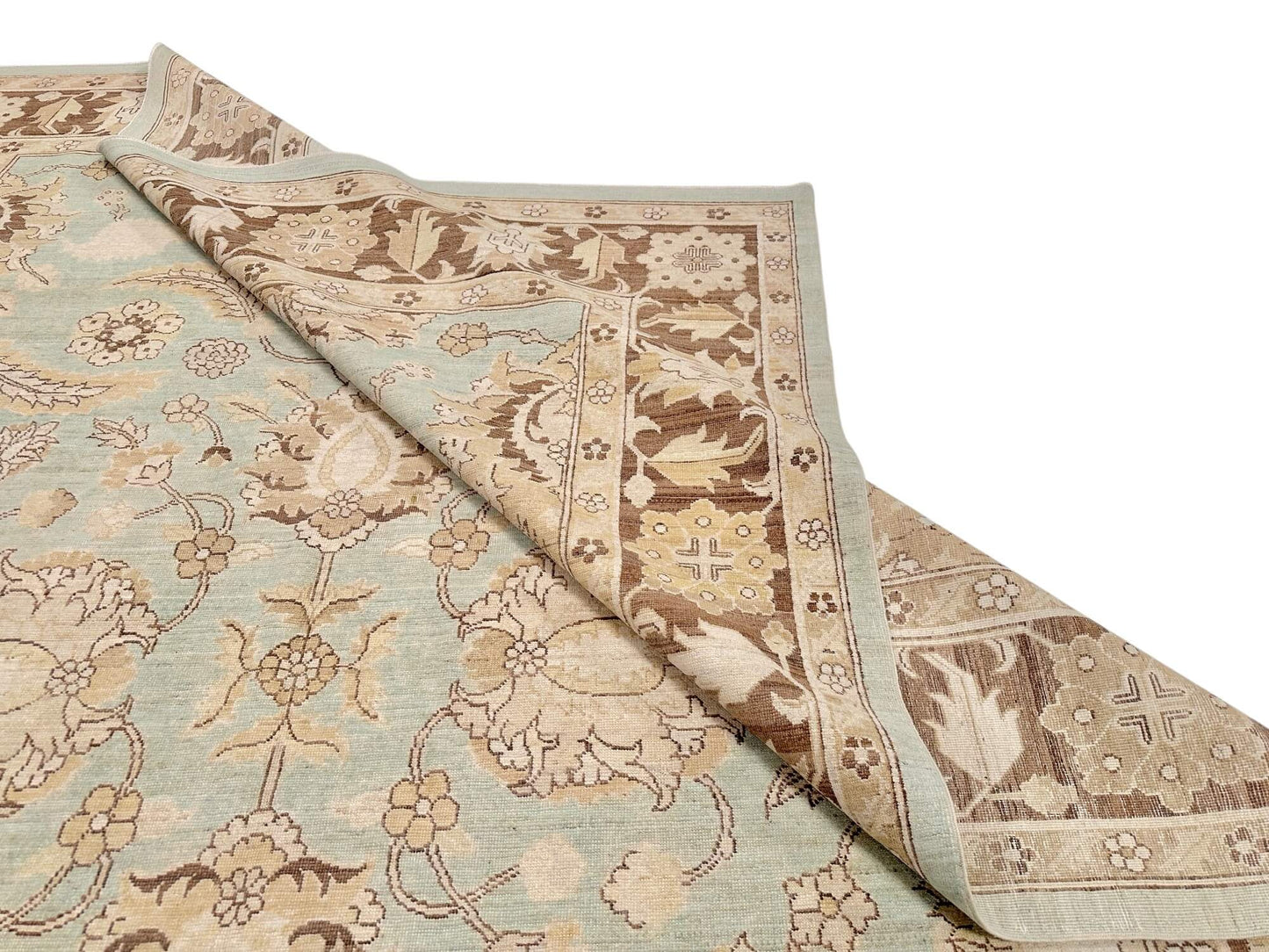 Fine Afghan Sultanabad (8'00"x10'02") lt.blue/brown