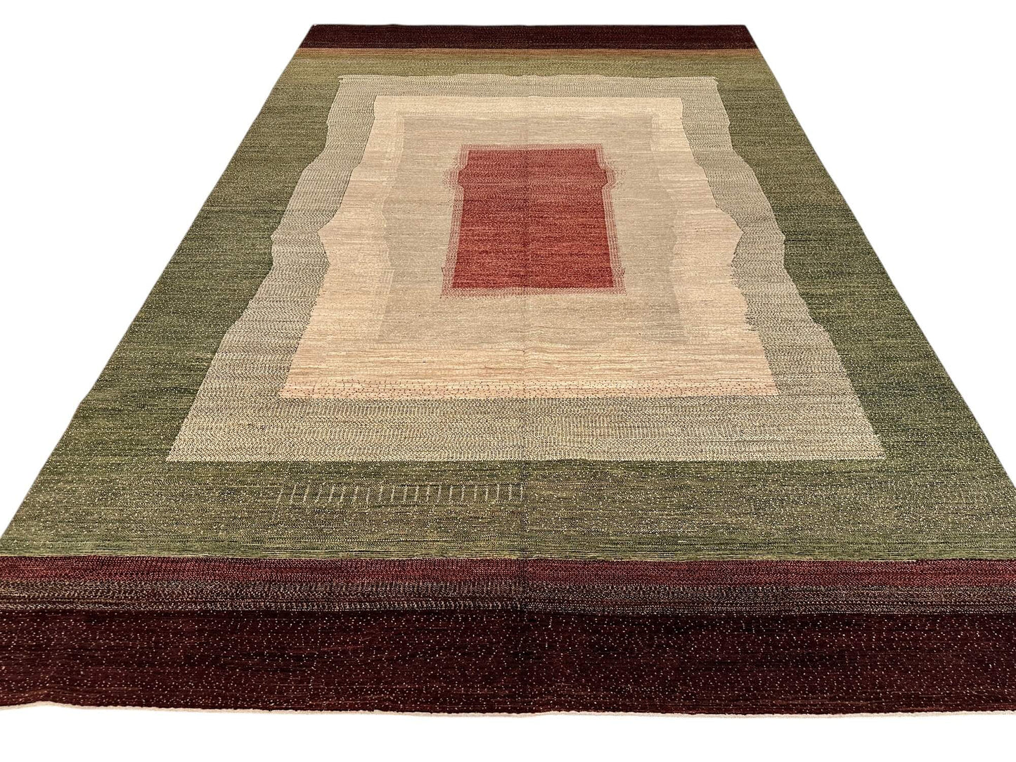 Fine Gabbeh (7'06"x11'06") green/earthtones