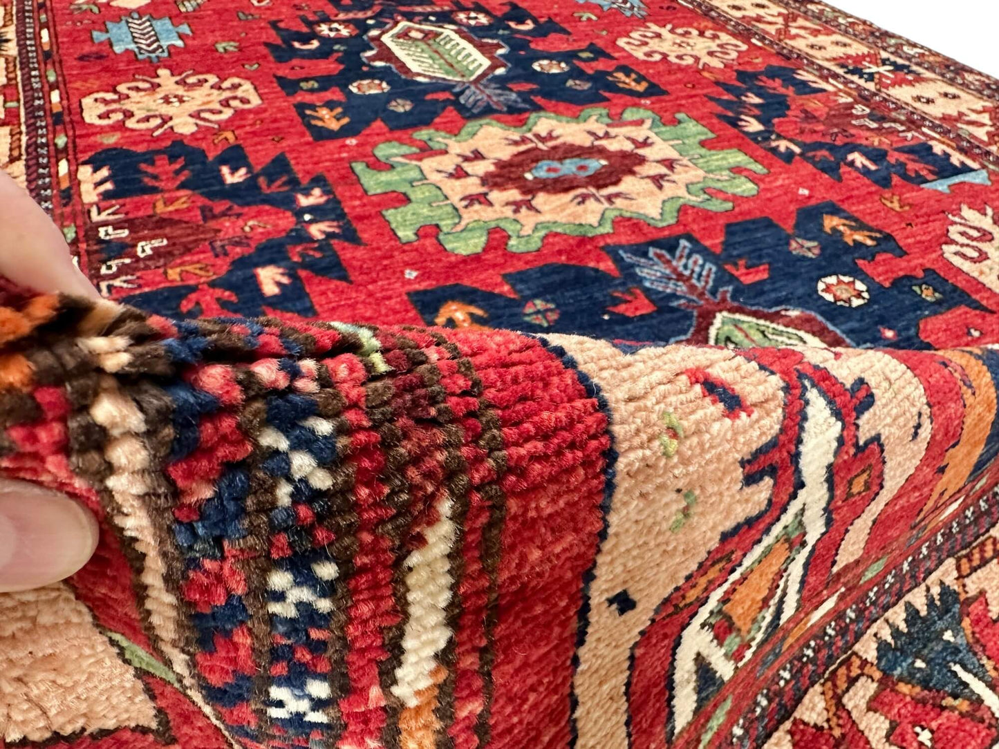 Afghan Baluch (6'02"x9'07") dk.red/adobe/multicolor
