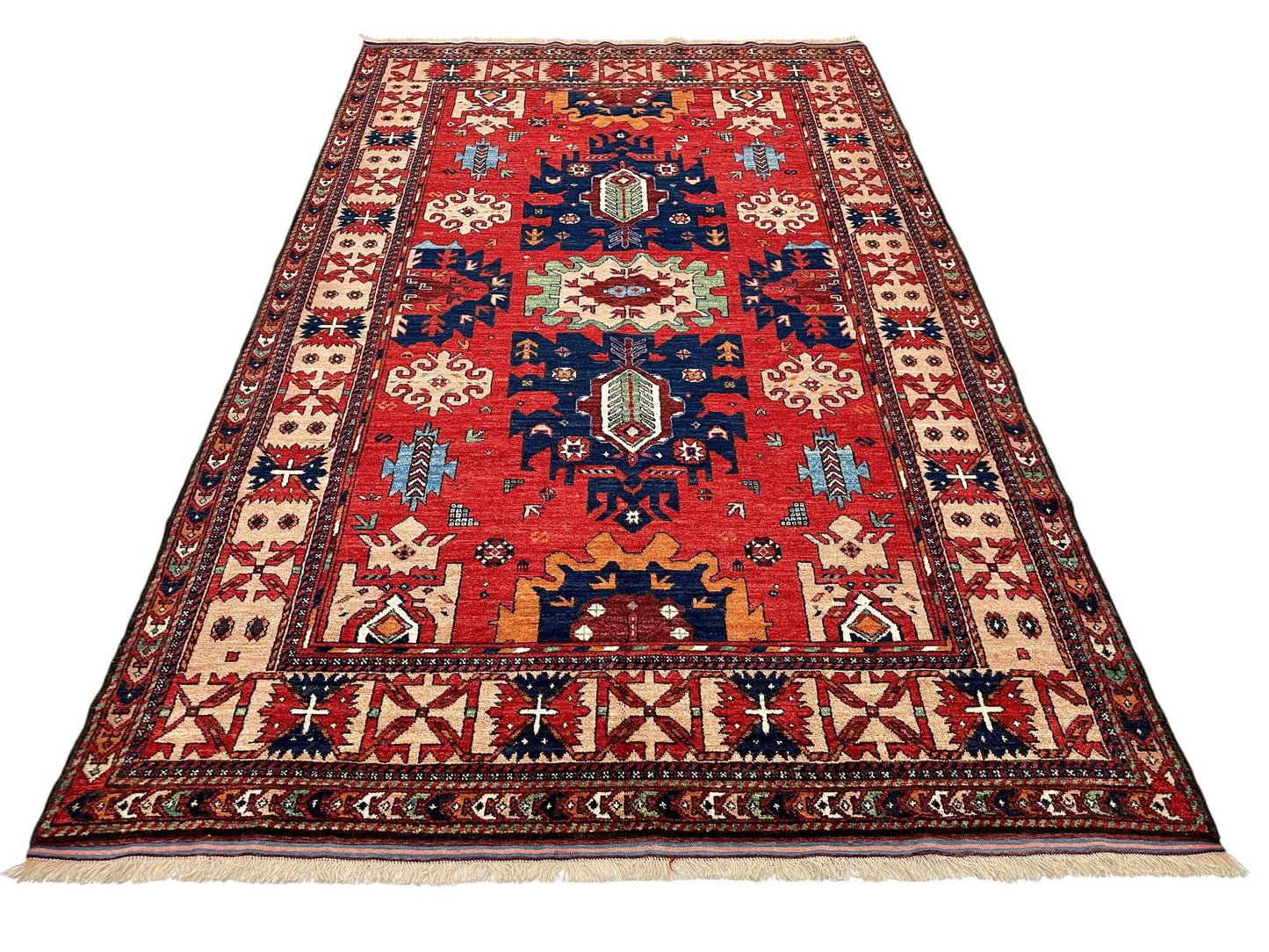 Afghan Baluch (6'02"x9'07") dk.red/adobe/multicolor