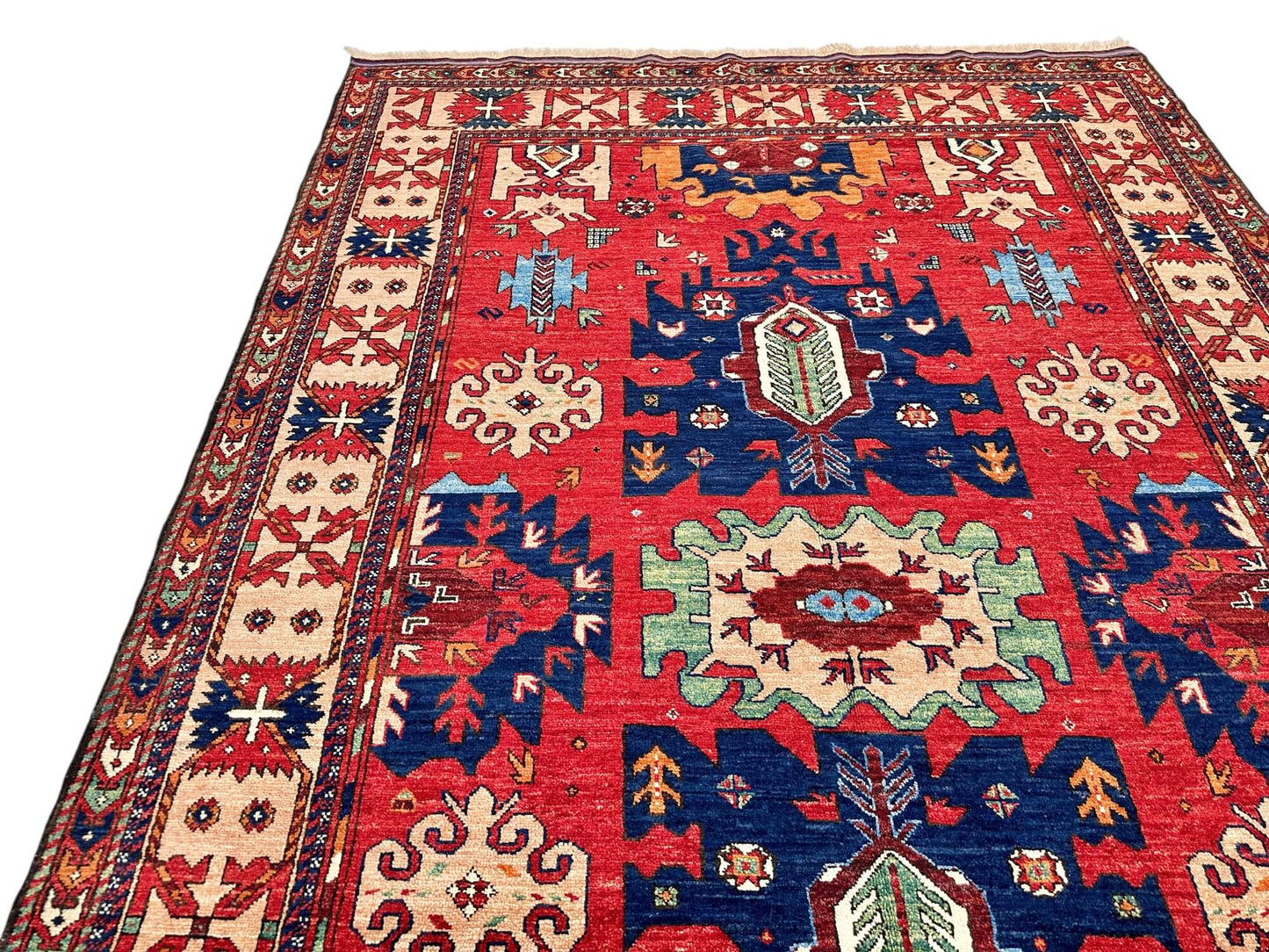 Afghan Baluch (6'02"x9'07") dk.red/adobe/multicolor