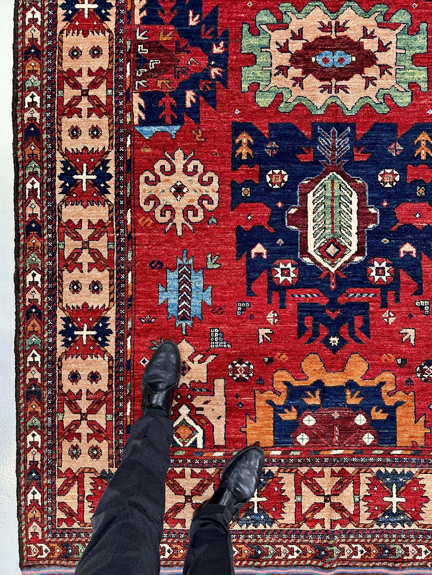 Afghan Baluch (6'02"x9'07") dk.red/adobe/multicolor