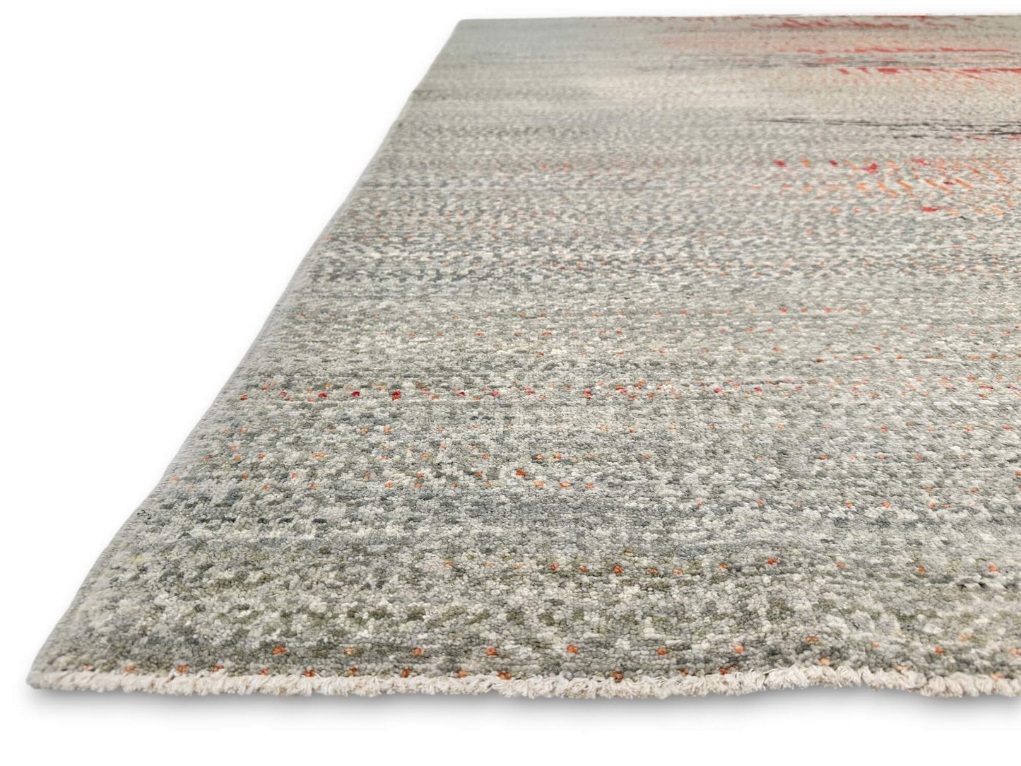 Modern Afghan Gabbeh (9x12) aqua/coral/copper