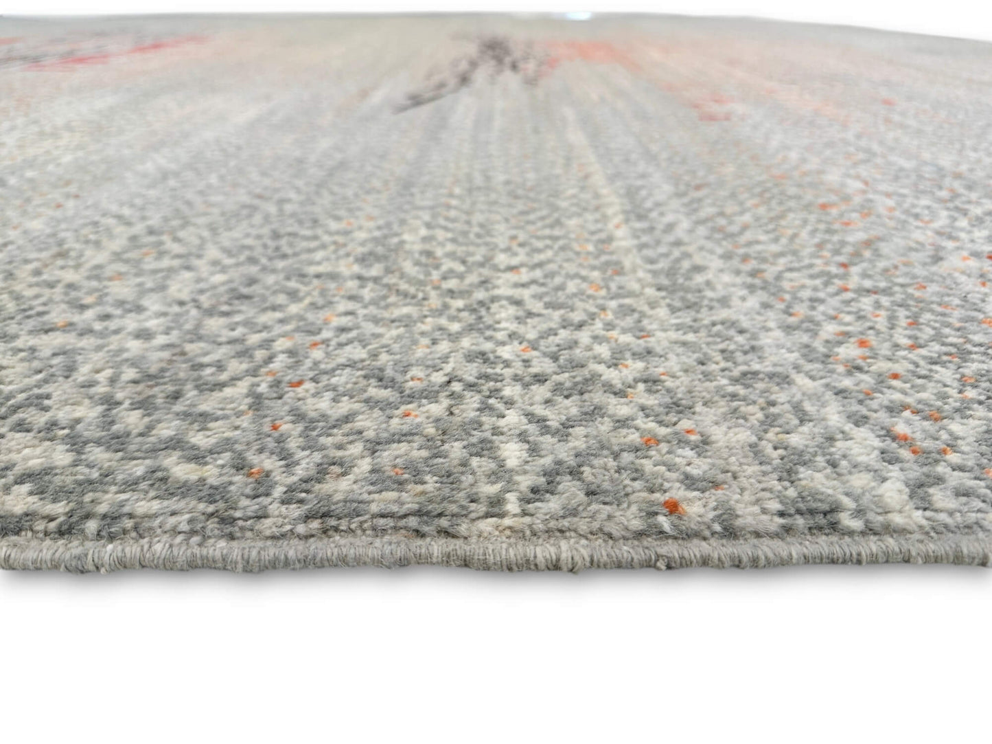 Modern Afghan Gabbeh (9x12) aqua/coral/copper