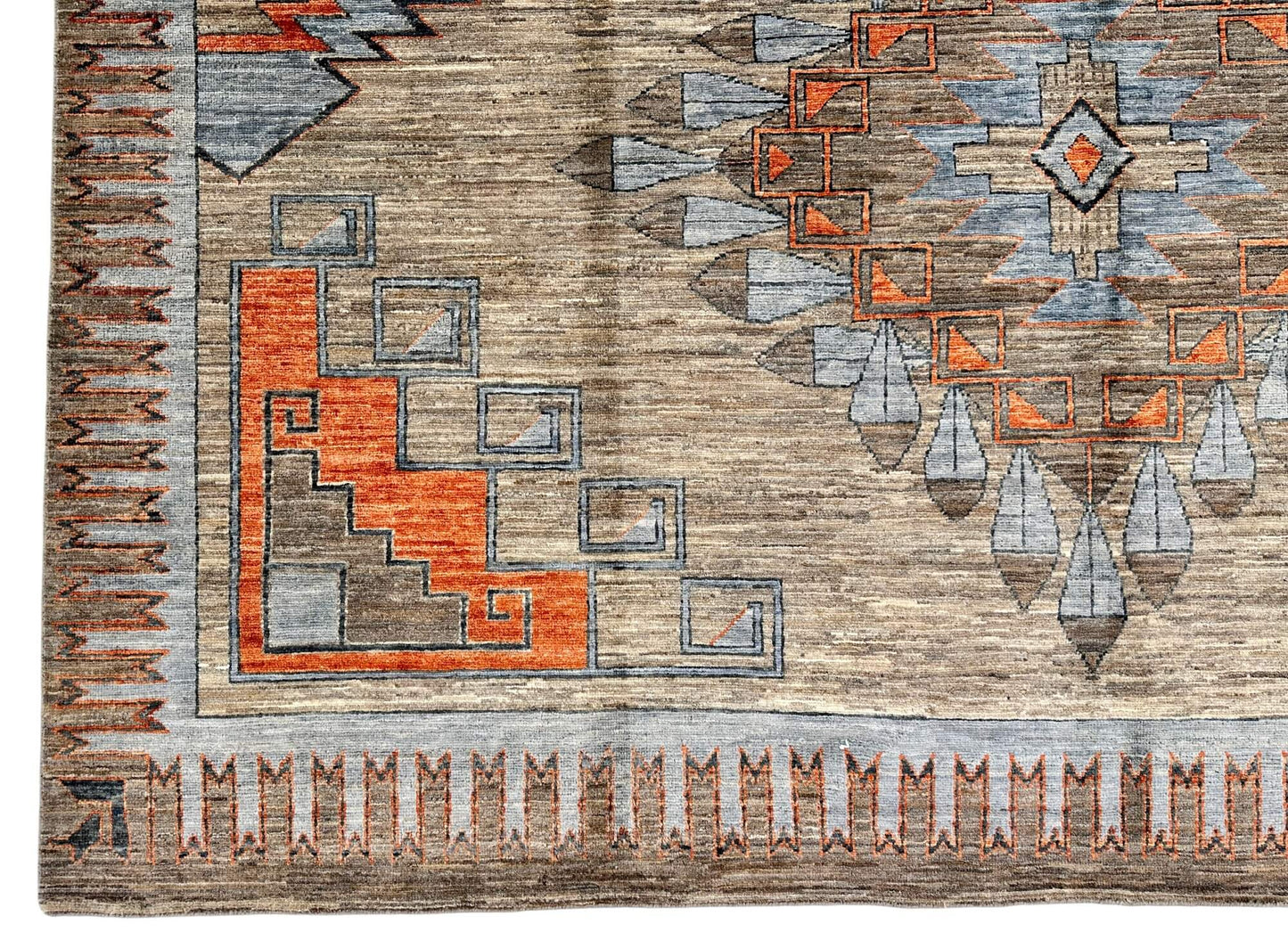 Afghan Navajo (7'10"x10'02") udyed/copper/lt.blue