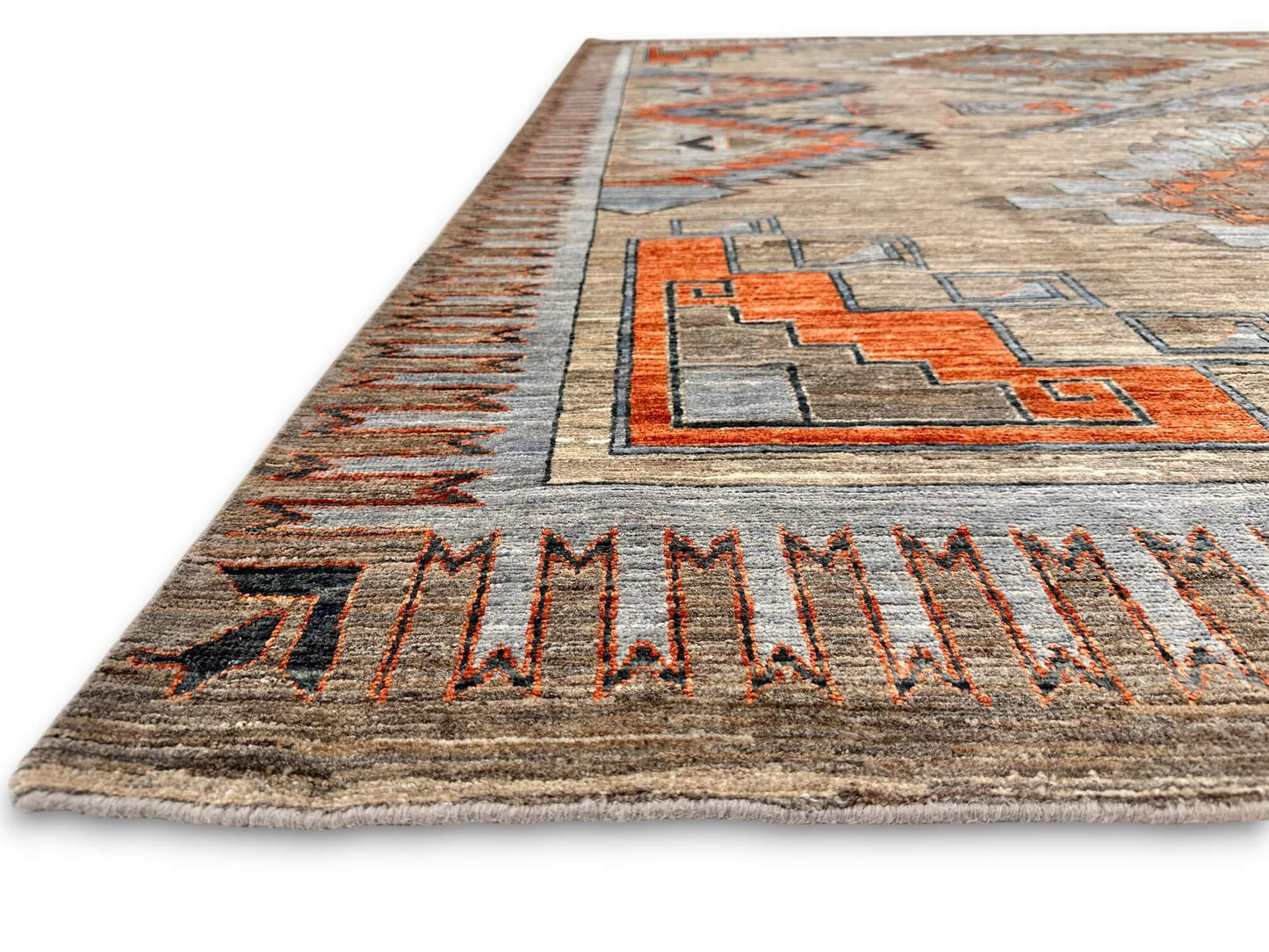 Afghan Navajo (7'10"x10'02") udyed/copper/lt.blue
