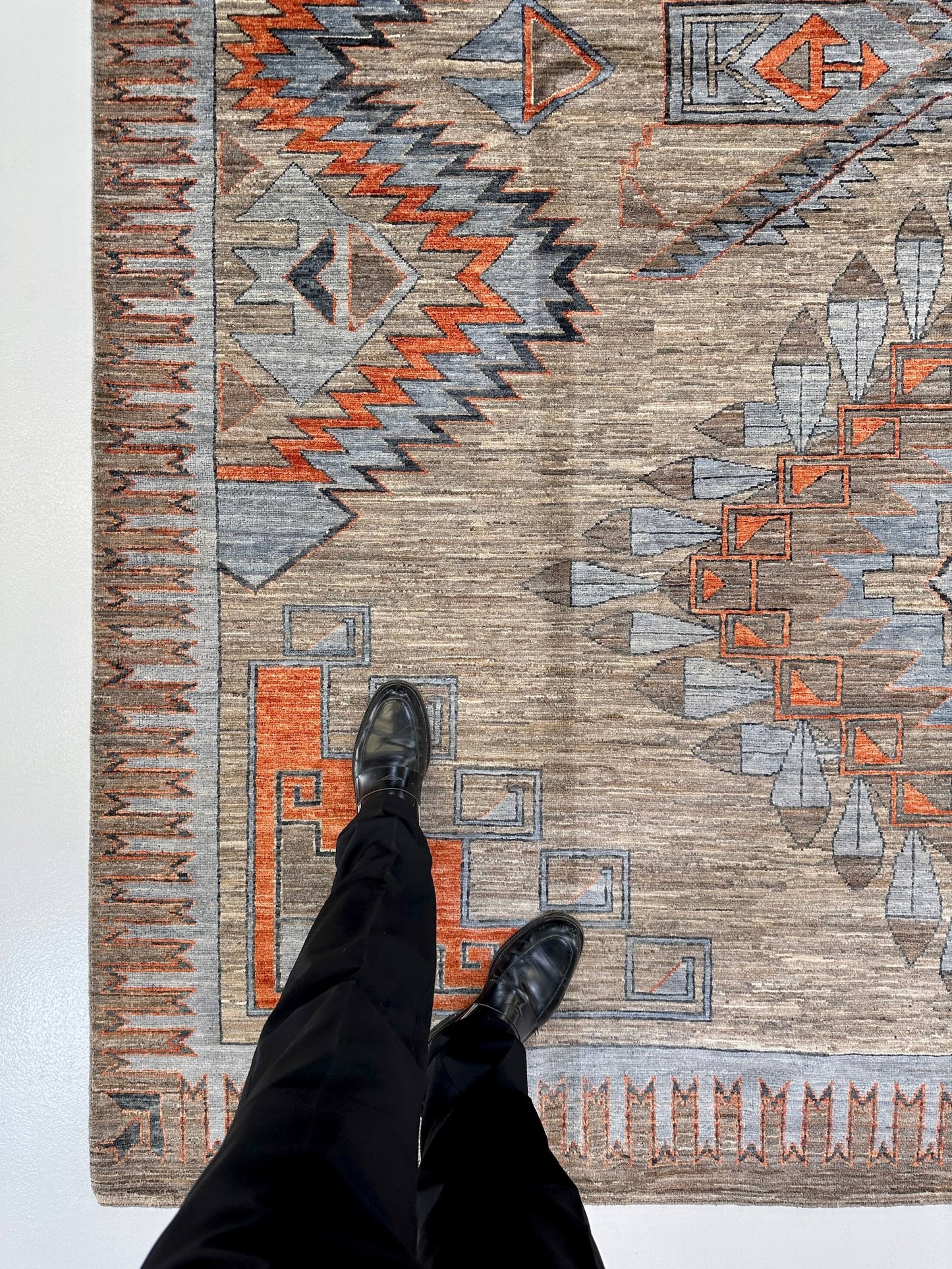 Afghan Navajo (7'10"x10'02") udyed/copper/lt.blue