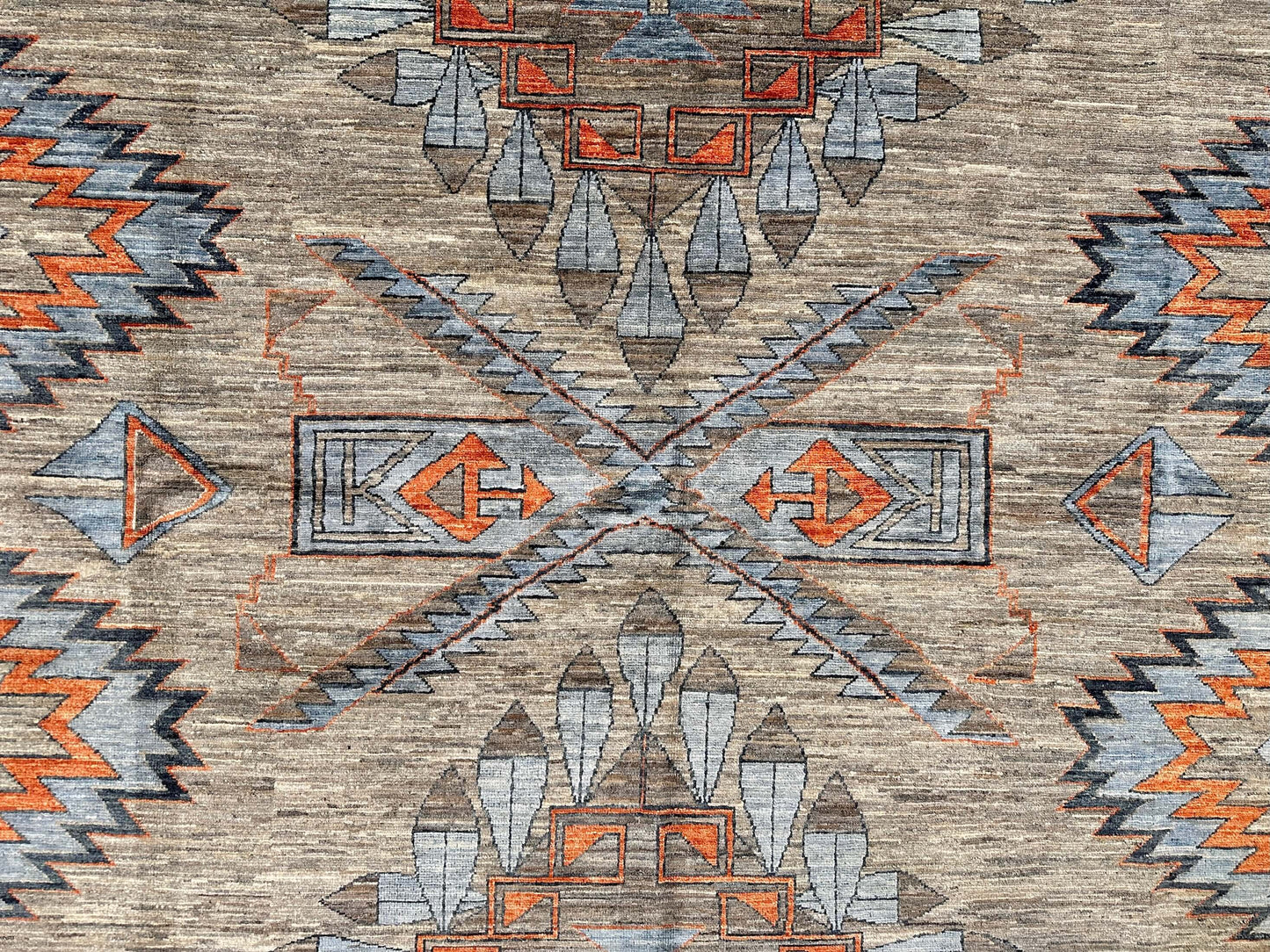 Afghan Navajo (7'10"x10'02") udyed/copper/lt.blue