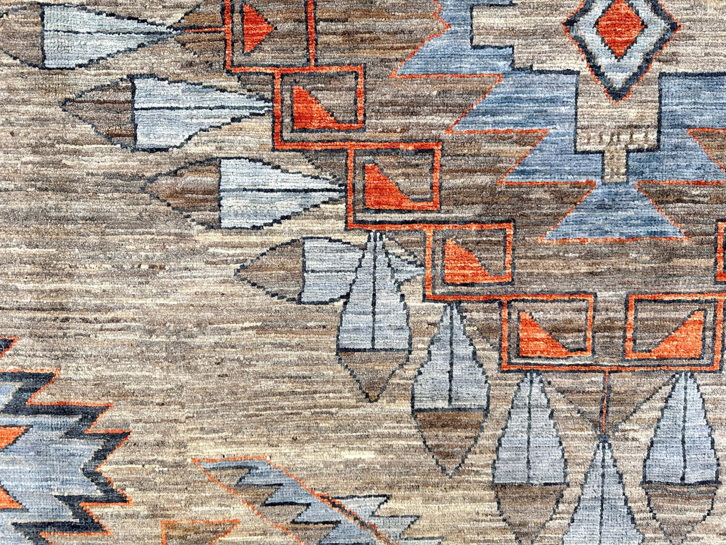 Afghan Navajo (7'10"x10'02") udyed/copper/lt.blue