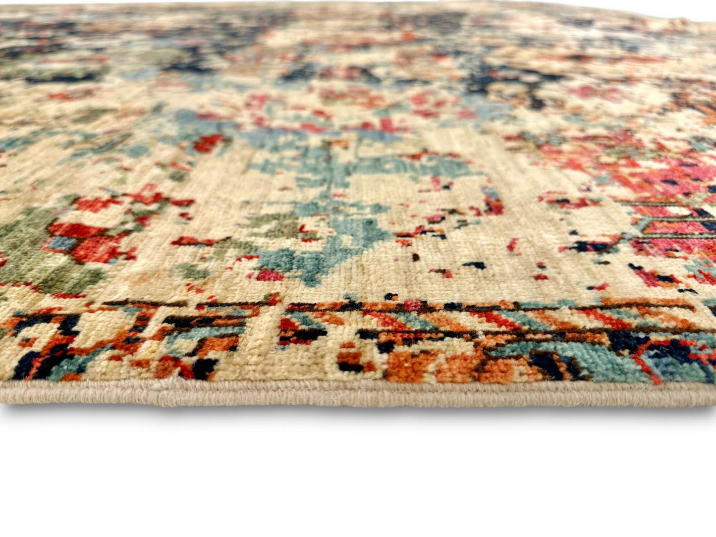 Faryab - 'Erased' Sultanabad (8'05"x10'05") indigo/multicolor