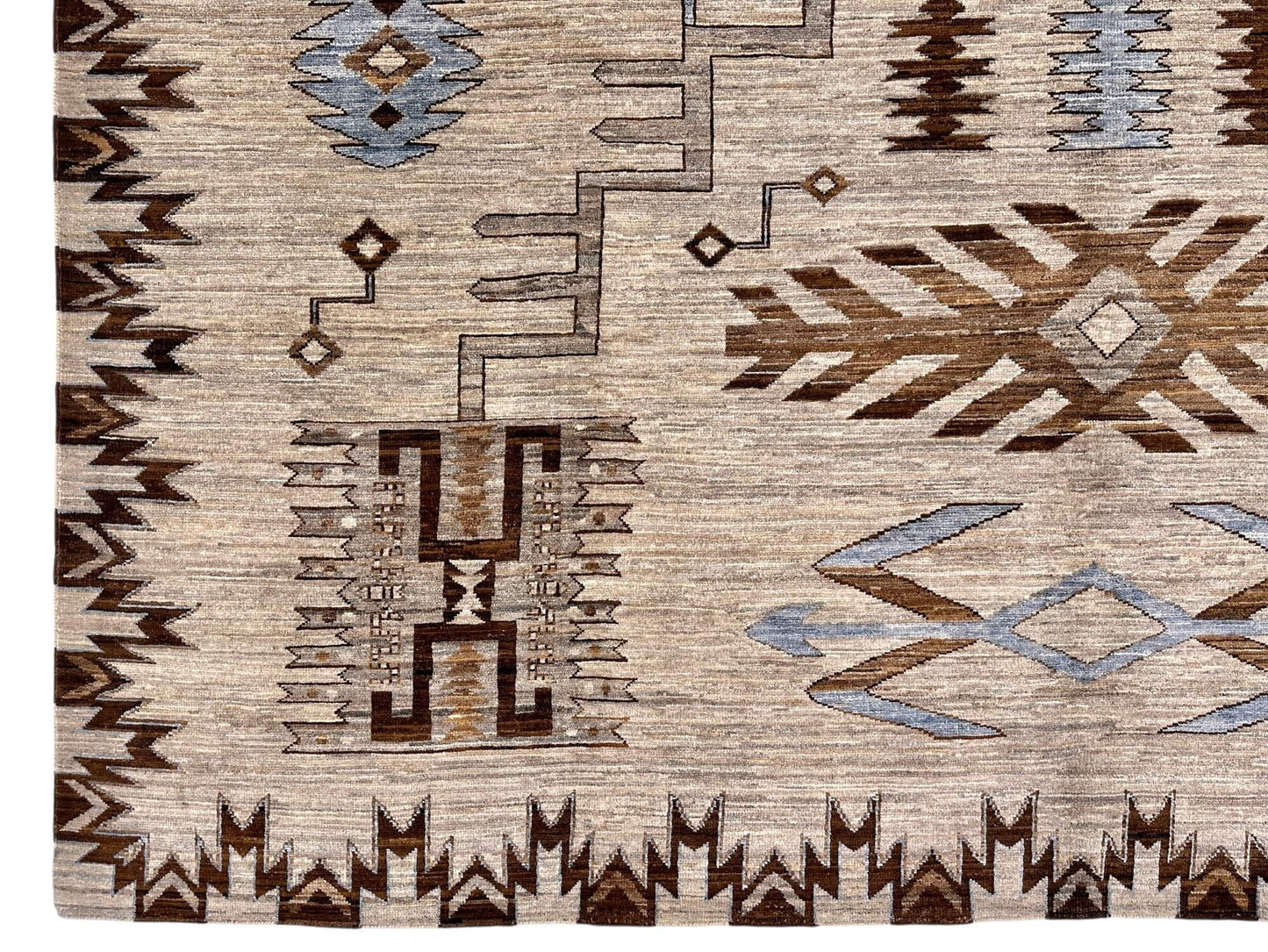 Afghan Navajo (7'11"x10'00") undyed/lt.blue