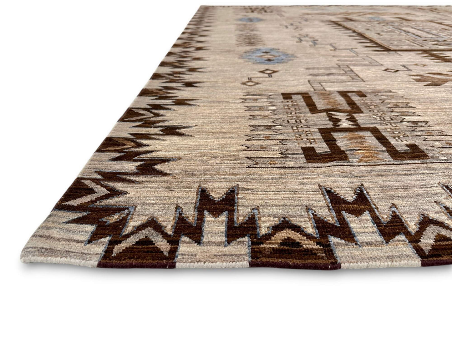 Afghan Navajo (7'11"x10'00") undyed/lt.blue