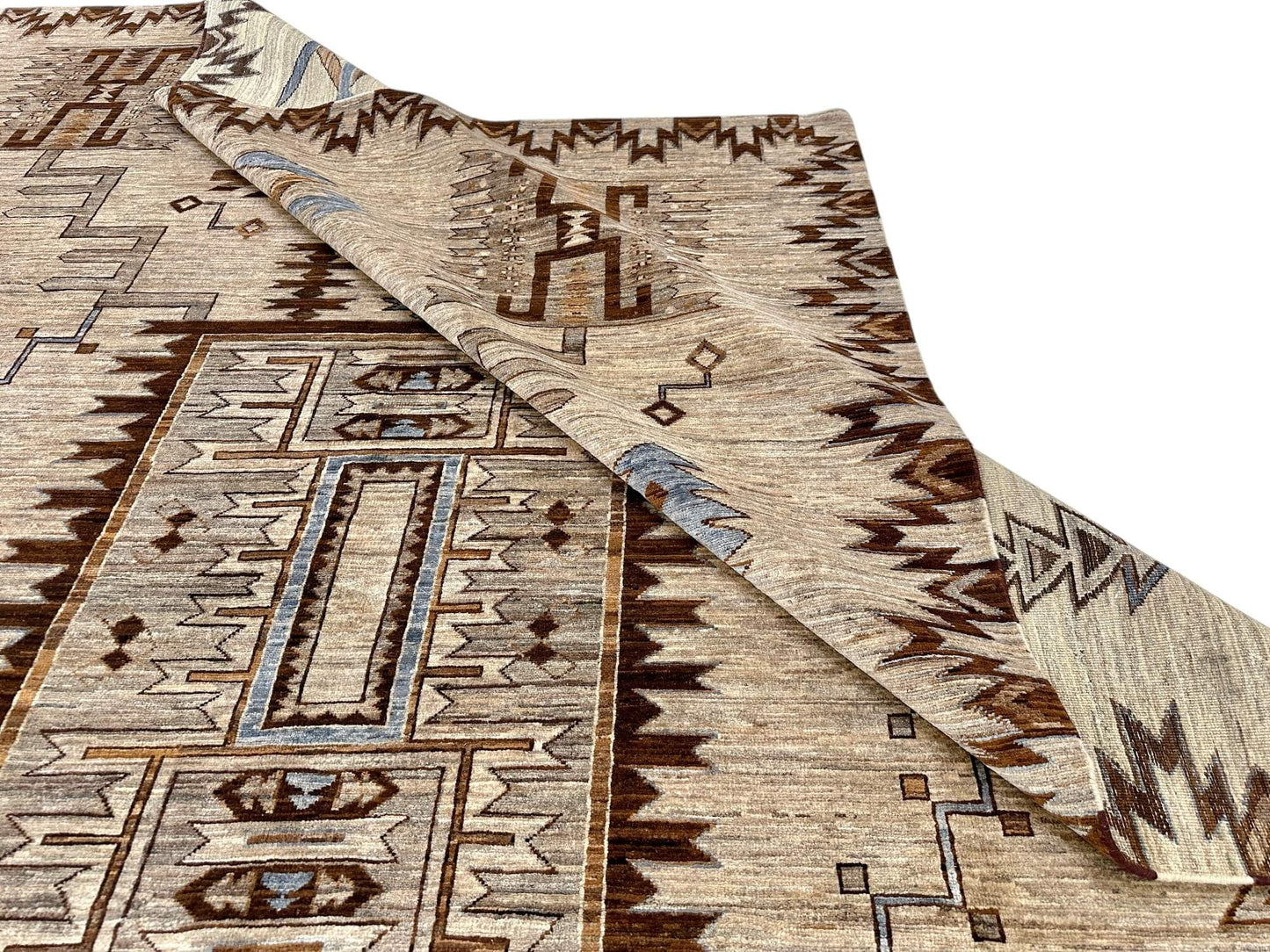Afghan Navajo (7'11"x10'00") undyed/lt.blue