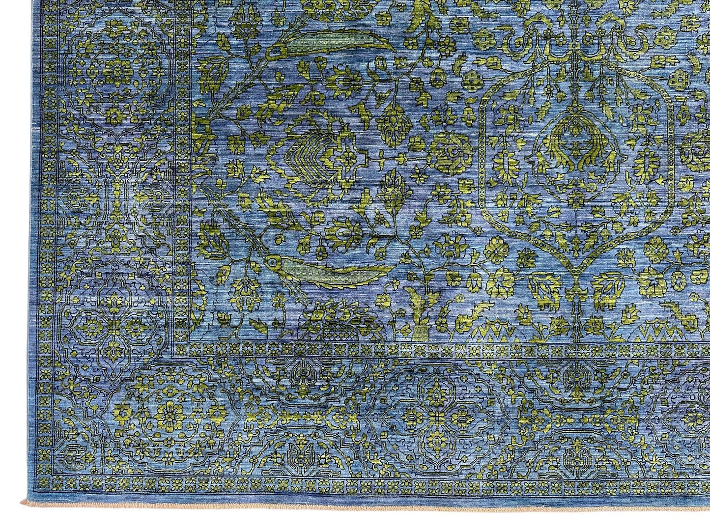 Nooristan - Modern Fine Sultanabad (8'04"x10'04") deep blue/chartreuse