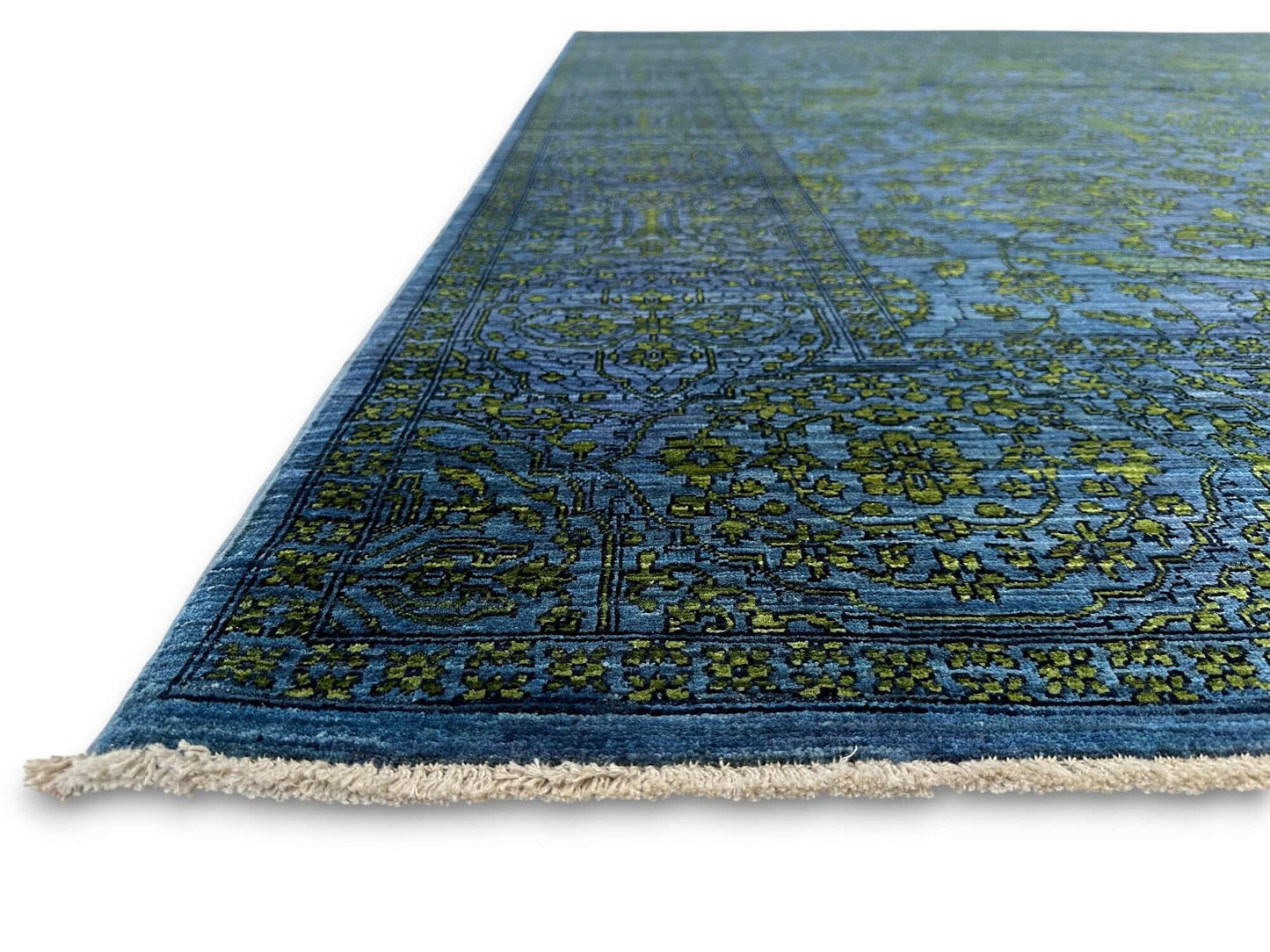 Nooristan - Modern Fine Sultanabad (8'04"x10'04") deep blue/chartreuse