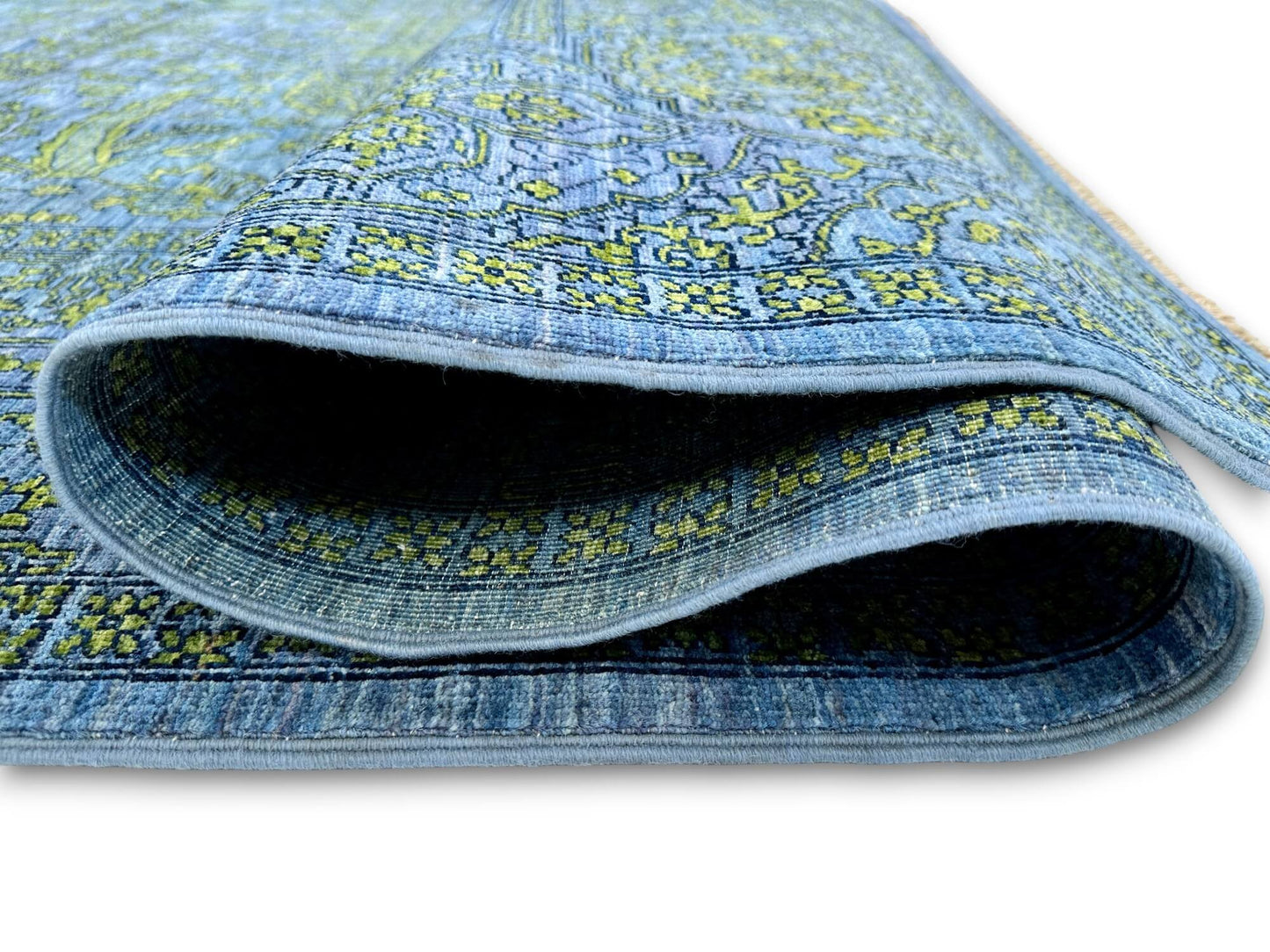 Nooristan - Modern Fine Sultanabad (8'04"x10'04") deep blue/chartreuse
