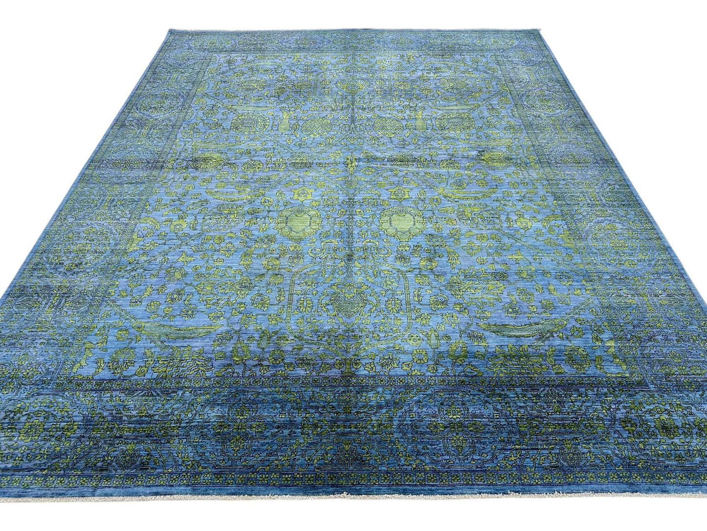 Nooristan - Modern Fine Sultanabad (8'04"x10'04") deep blue/chartreuse