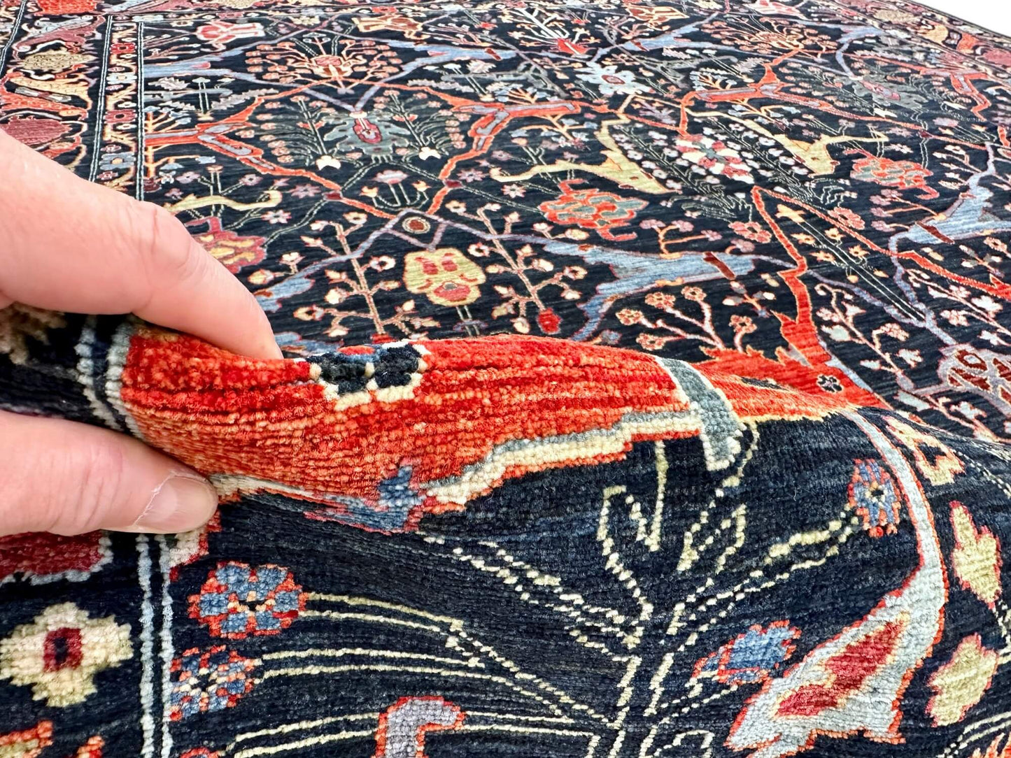 Faryab - Bidjar (8'00"x10'05") indigo/multicolor