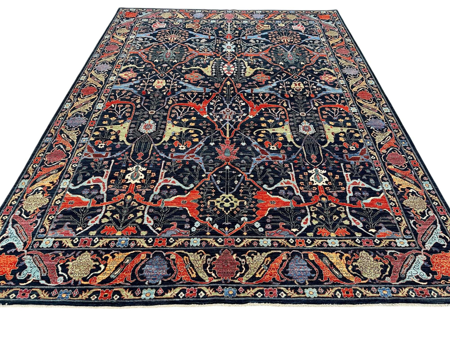 Faryab - Bidjar (8'00"x10'05") indigo/multicolor
