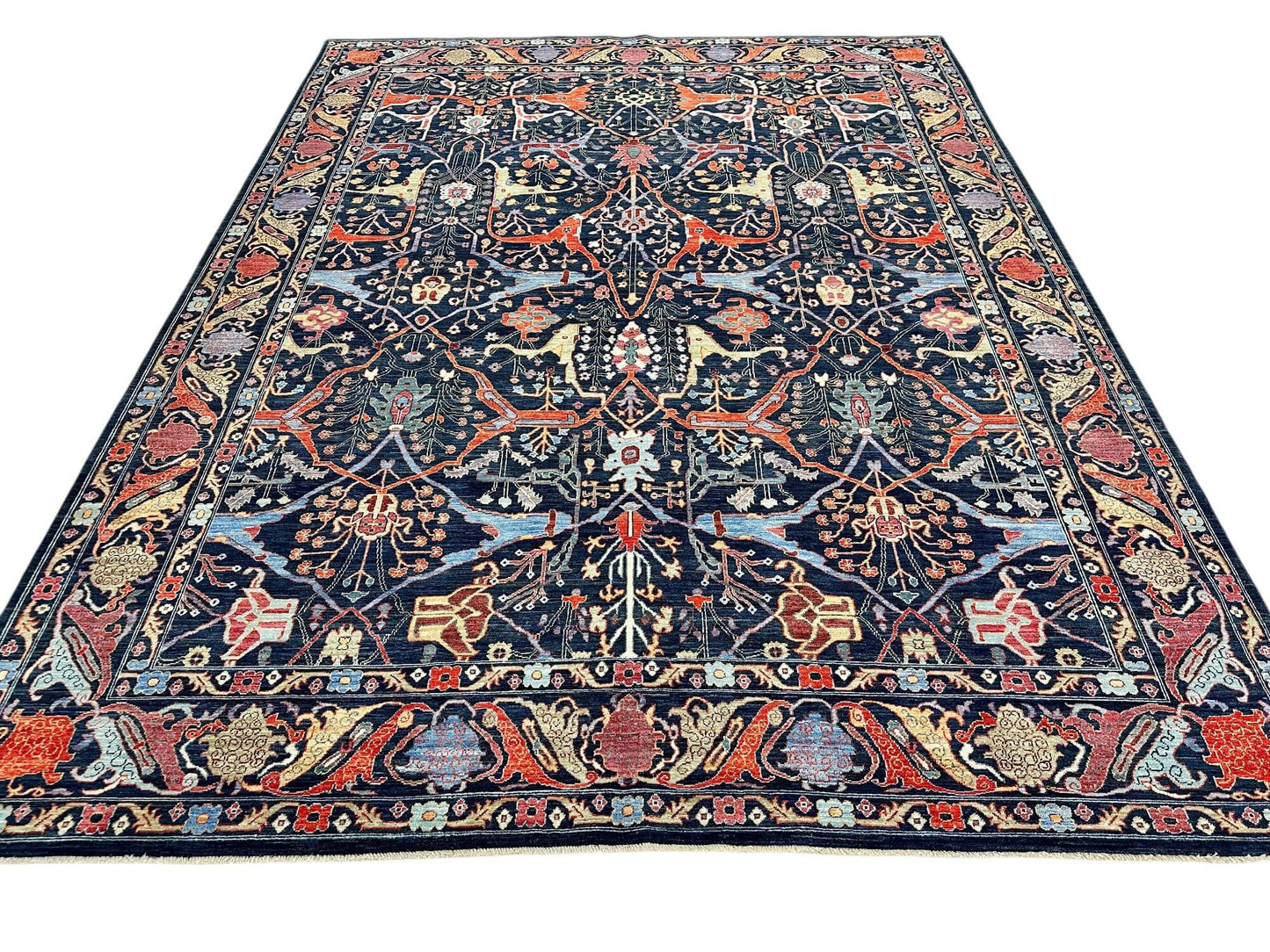 Faryab - Bidjar (8'00"x10'05") indigo/multicolor