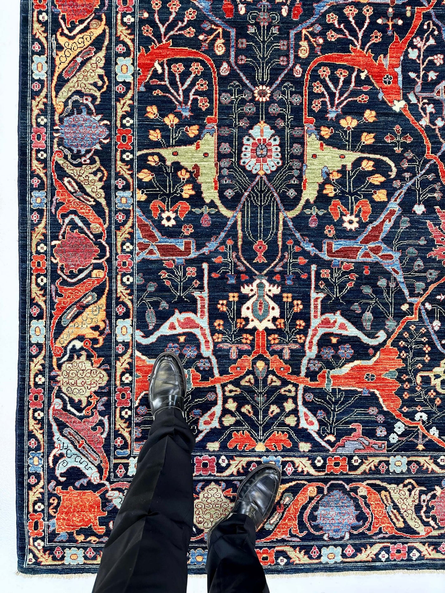 Faryab - Bidjar (8'00"x10'05") indigo/multicolor