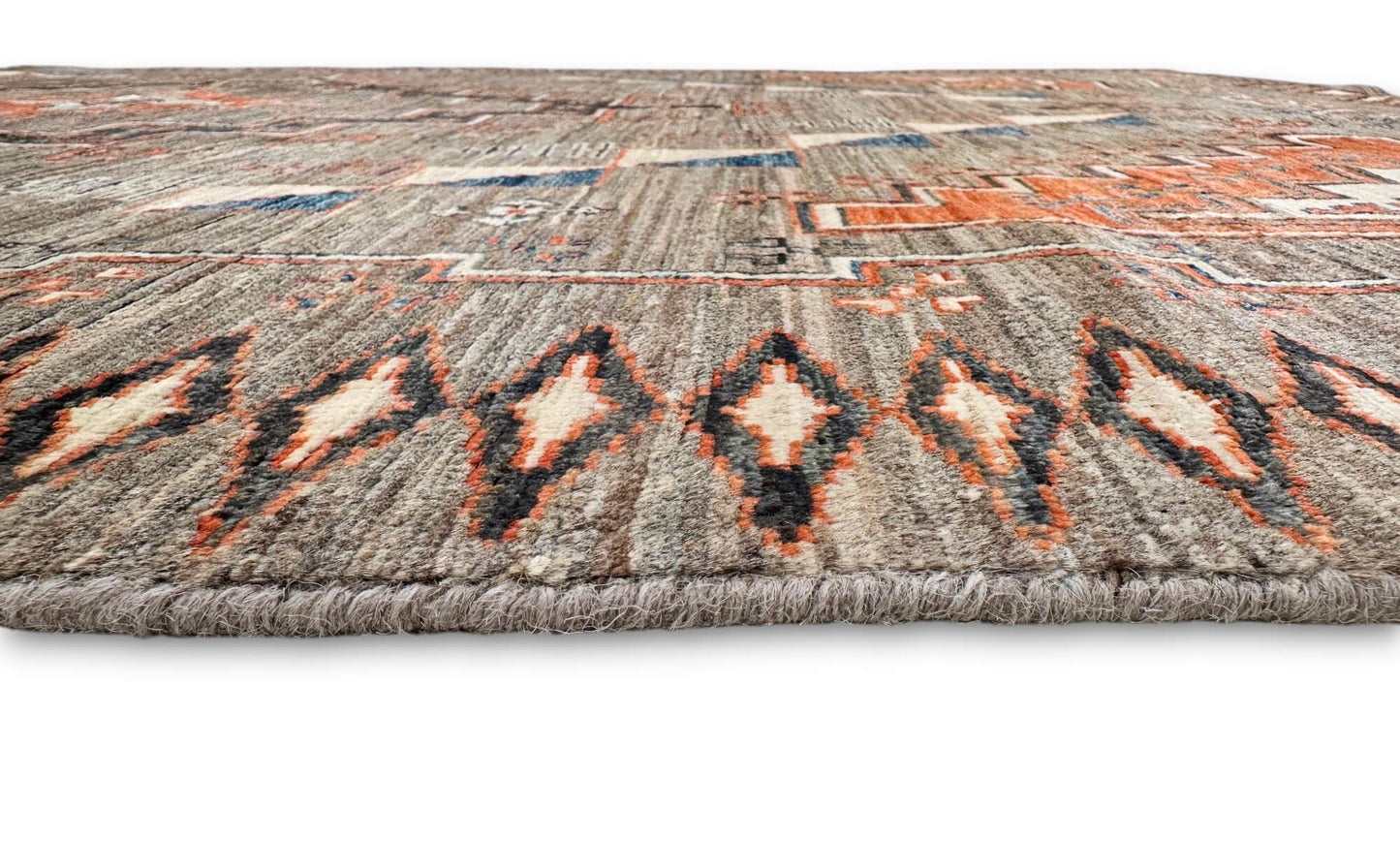 Afghan Navajo (5'10"x8'11") undyed/copper/lt.blue