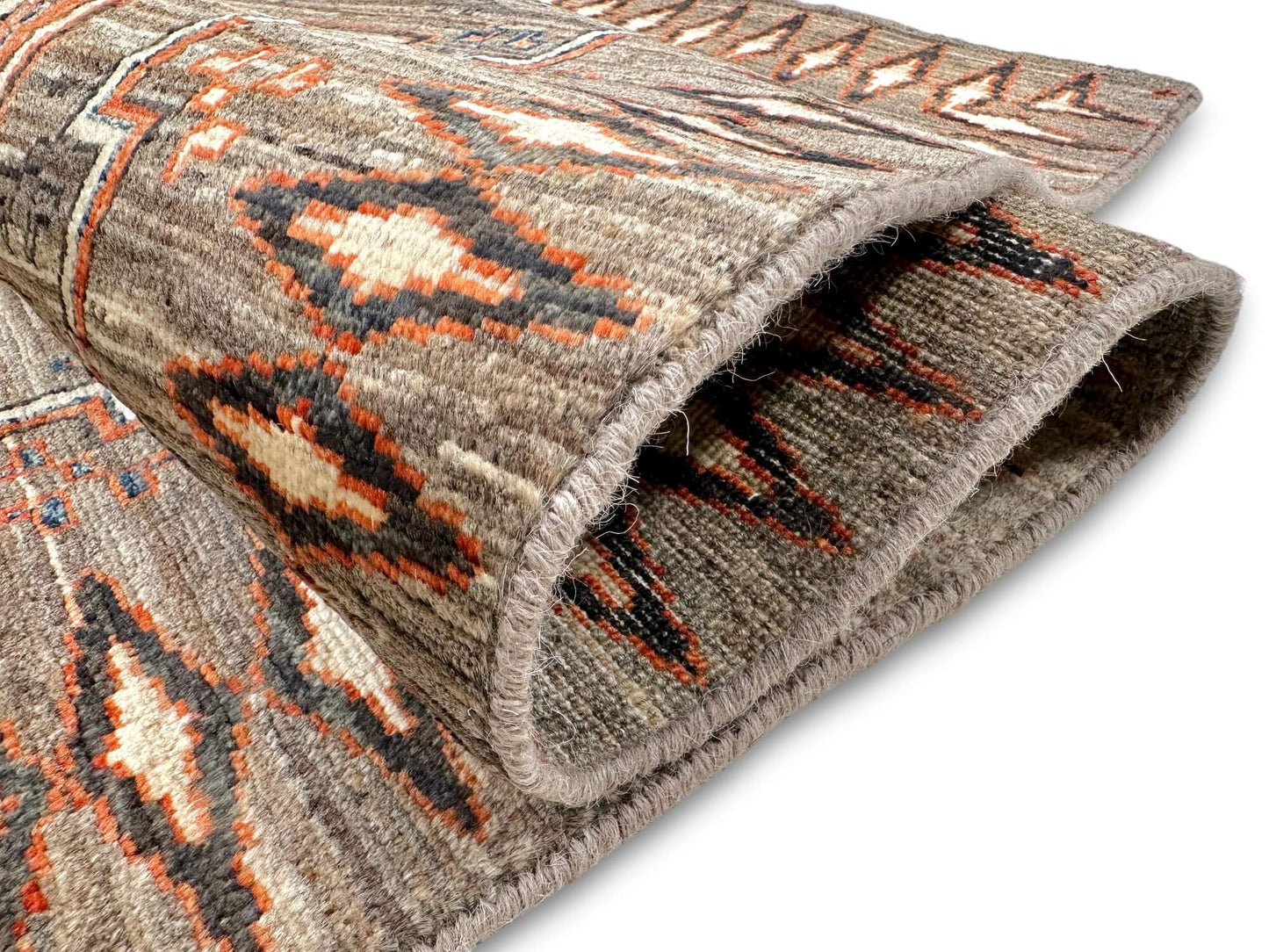 Afghan Navajo (5'10"x8'11") undyed/copper/lt.blue