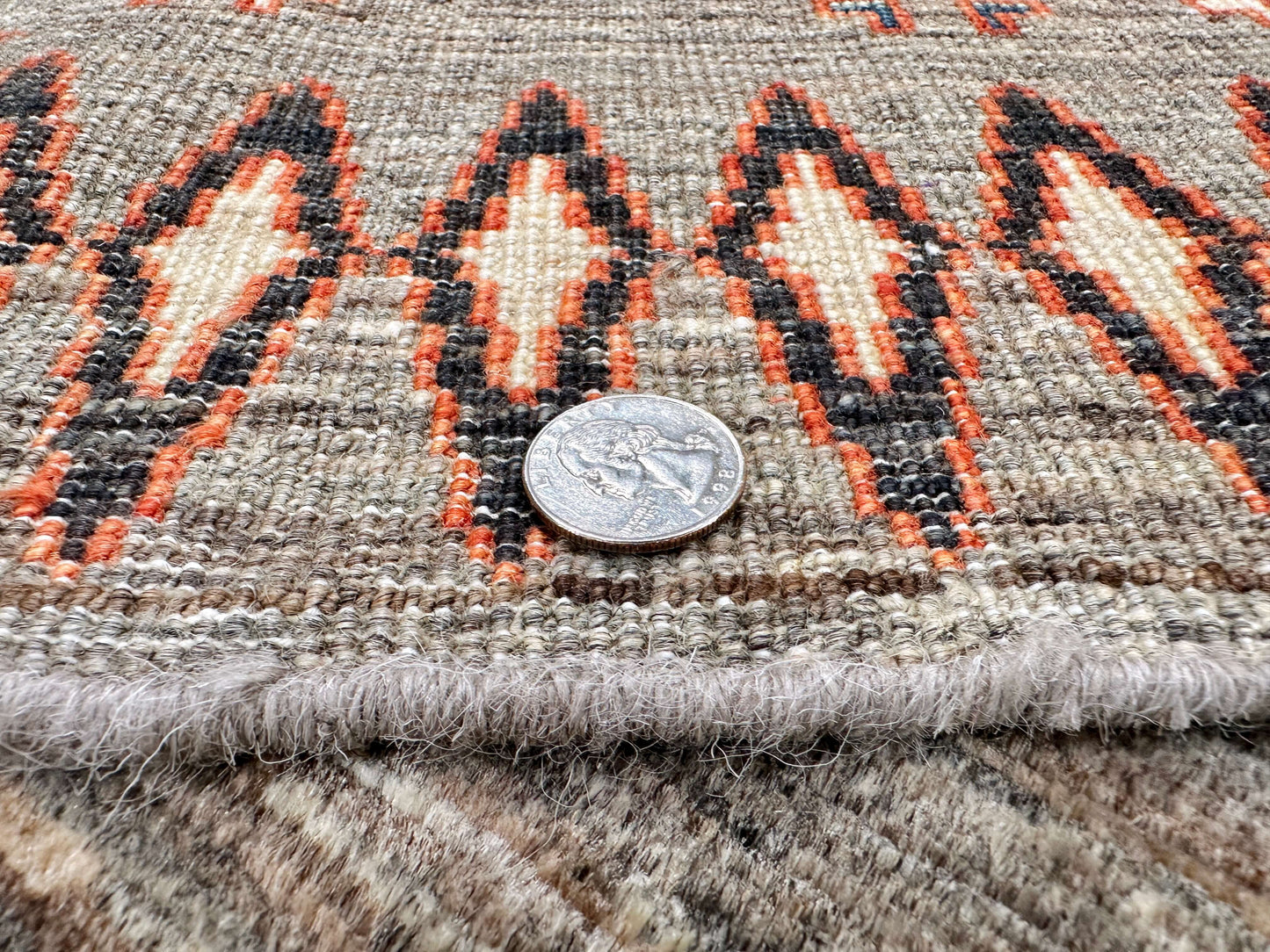 Afghan Navajo (5'10"x8'11") undyed/copper/lt.blue
