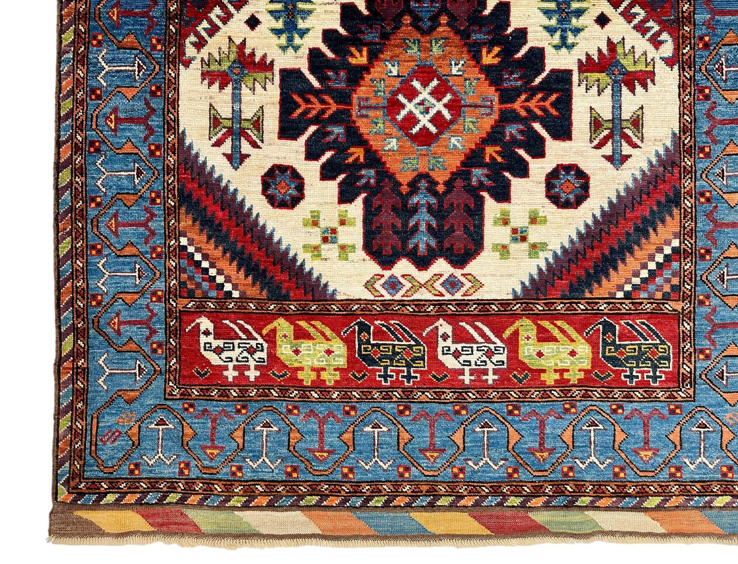 Baluch - Shirvan (4'02"x6'05") ivory/blue/multicolor