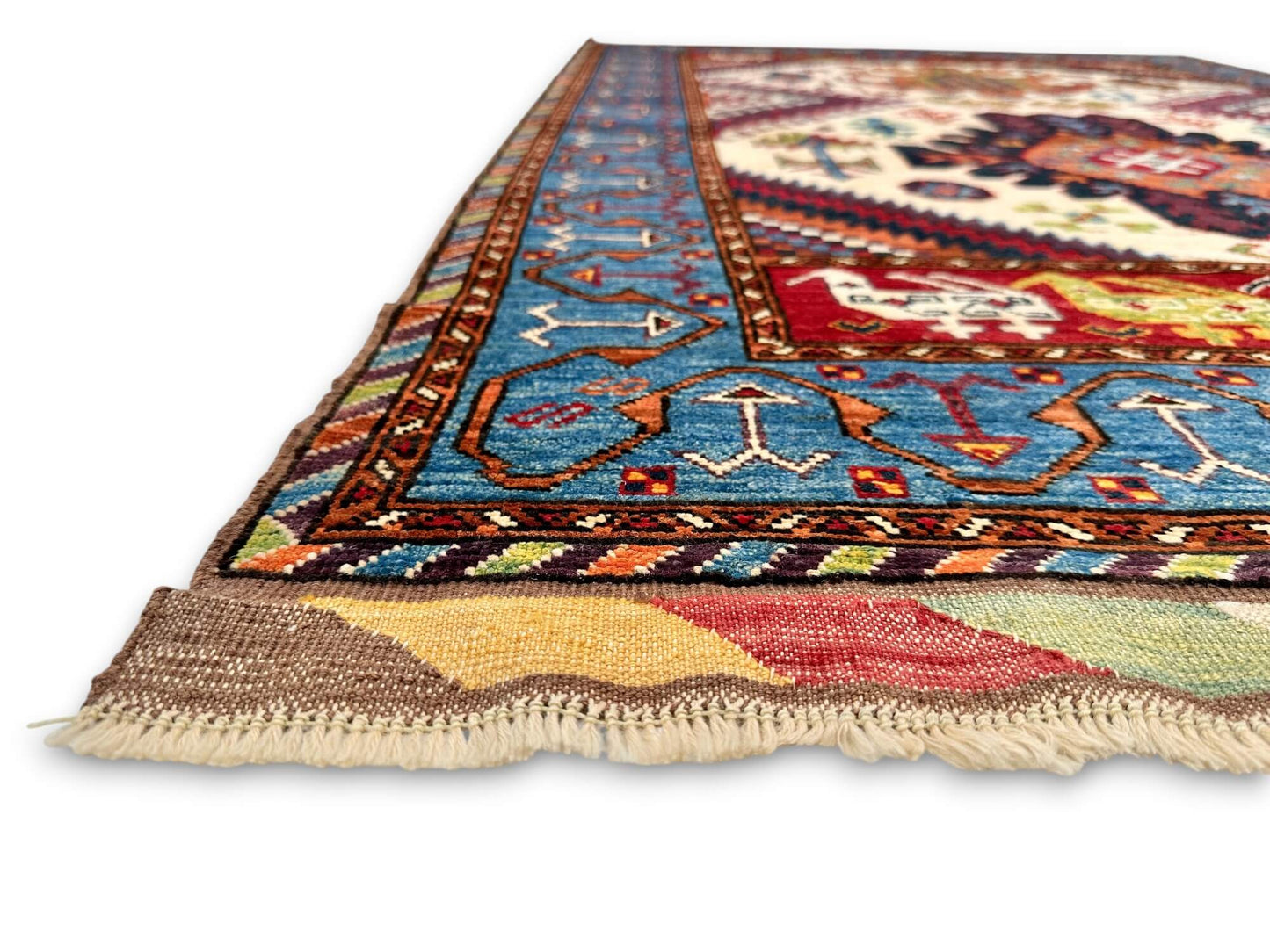 Baluch - Shirvan (4'02"x6'05") ivory/blue/multicolor